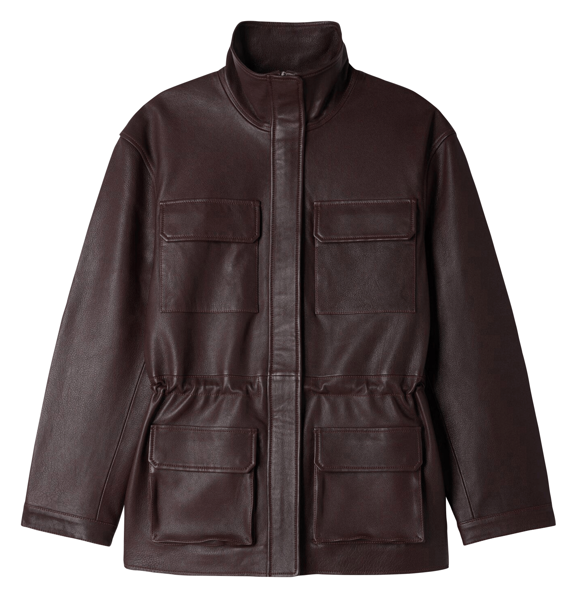 Blouson oversize en cuir SANDRO Rouge