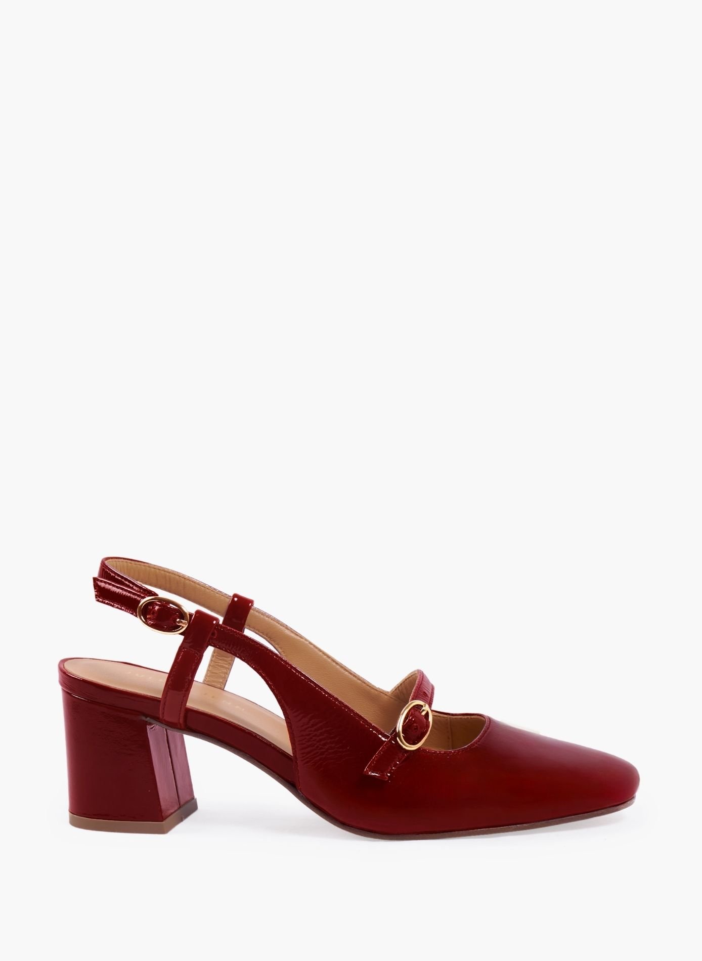 Escarpins slingback cuir vernis JULES & JENN Rouge
