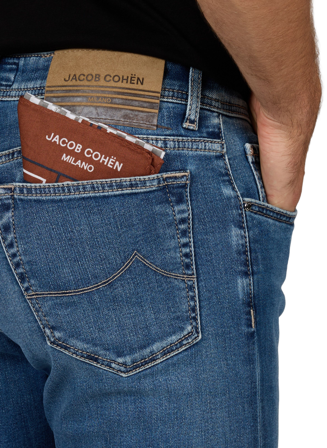 Slim-fit cotton-blend jeans JACOB COHEN Blue