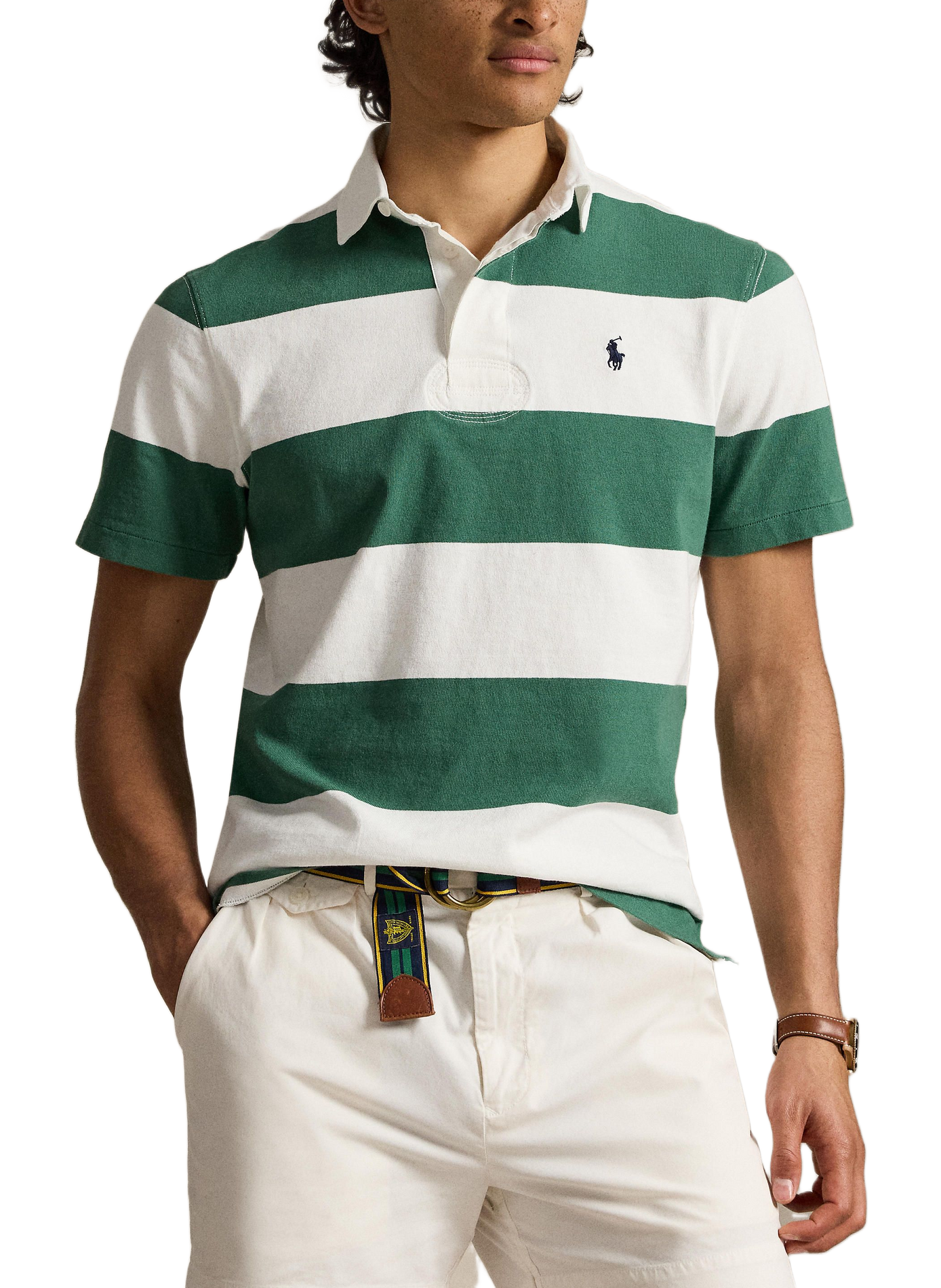 Straight striped cotton polo POLO RALPH LAUREN Green