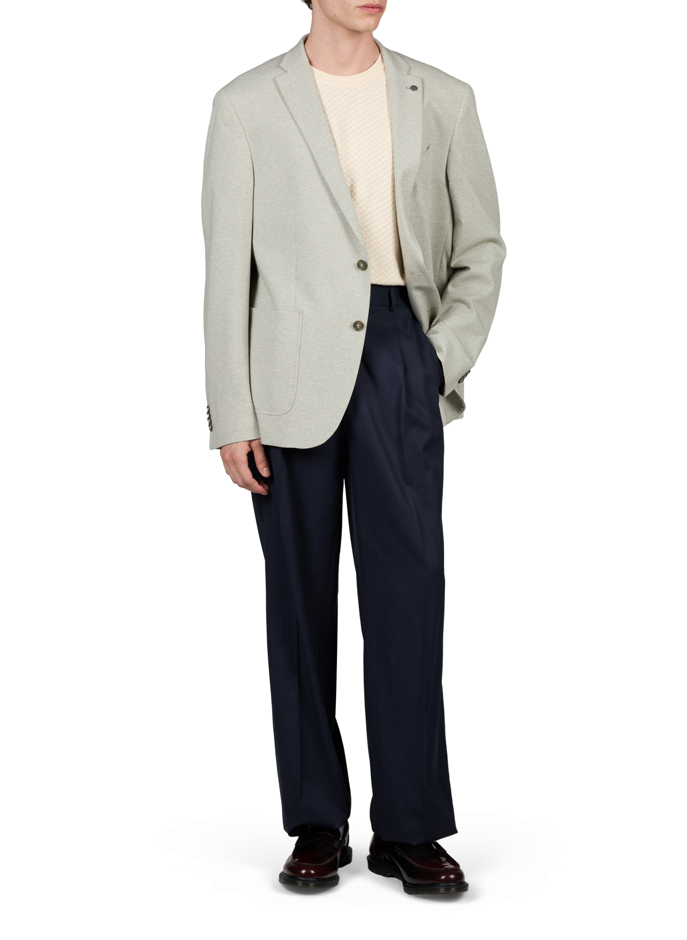Michel Blazer in Mixed Cotton Pattern PIERRE CARDIN Grey
