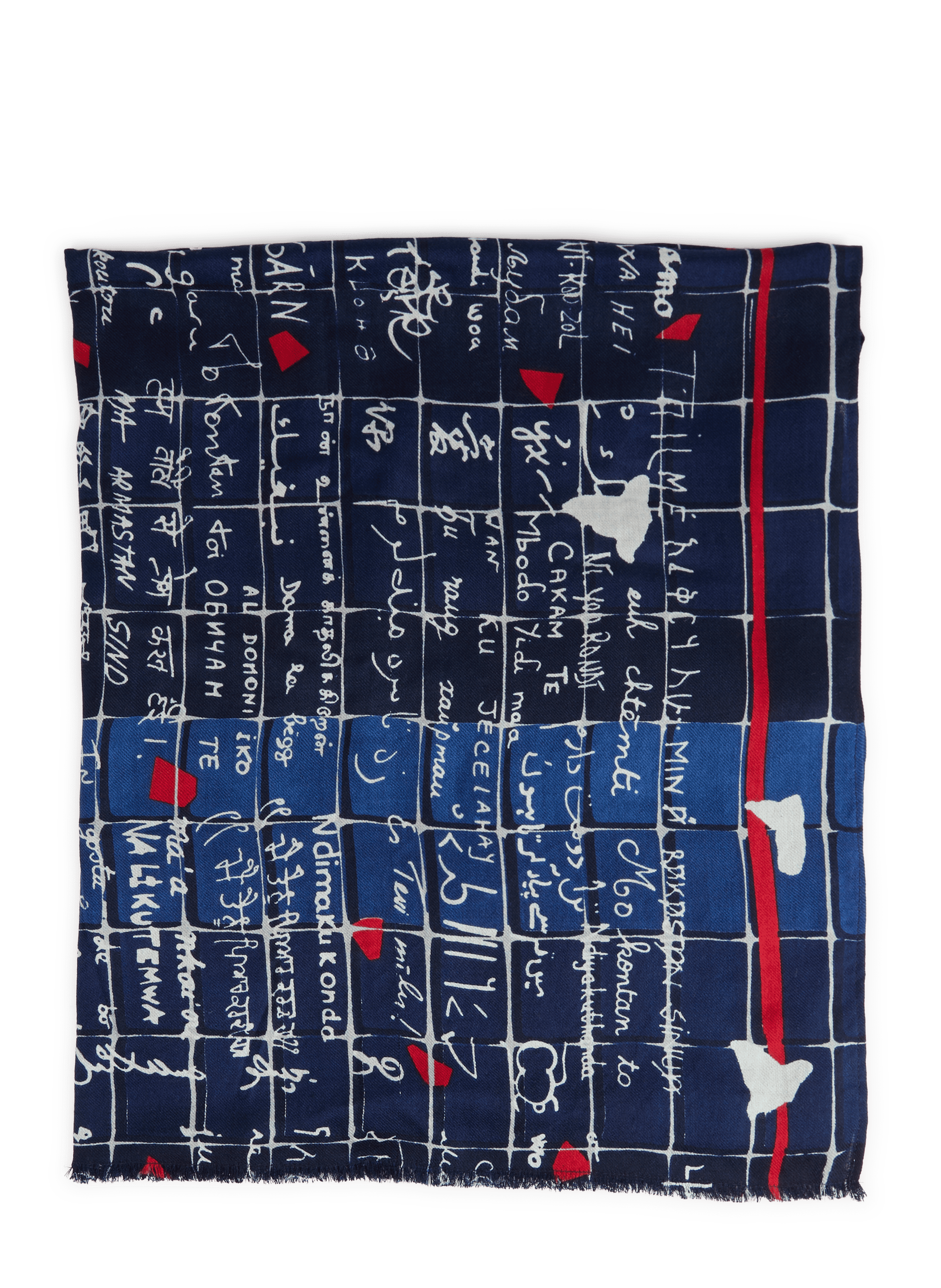 LOVE printed wool blend scarf PETRUSSE Multicolour