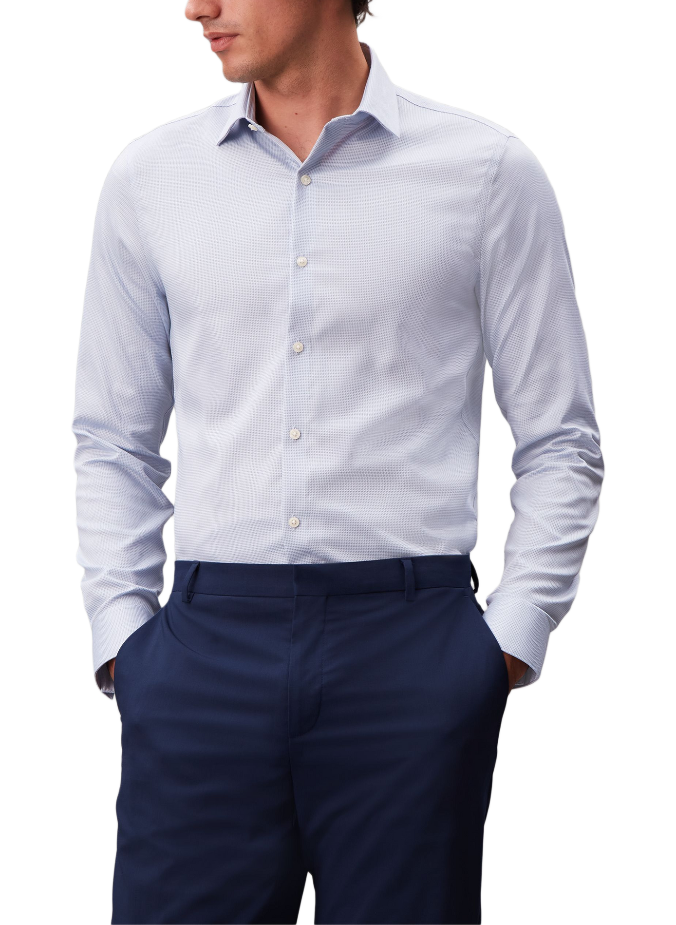 Slim cotton-blend shirt CALVIN KLEIN Blue