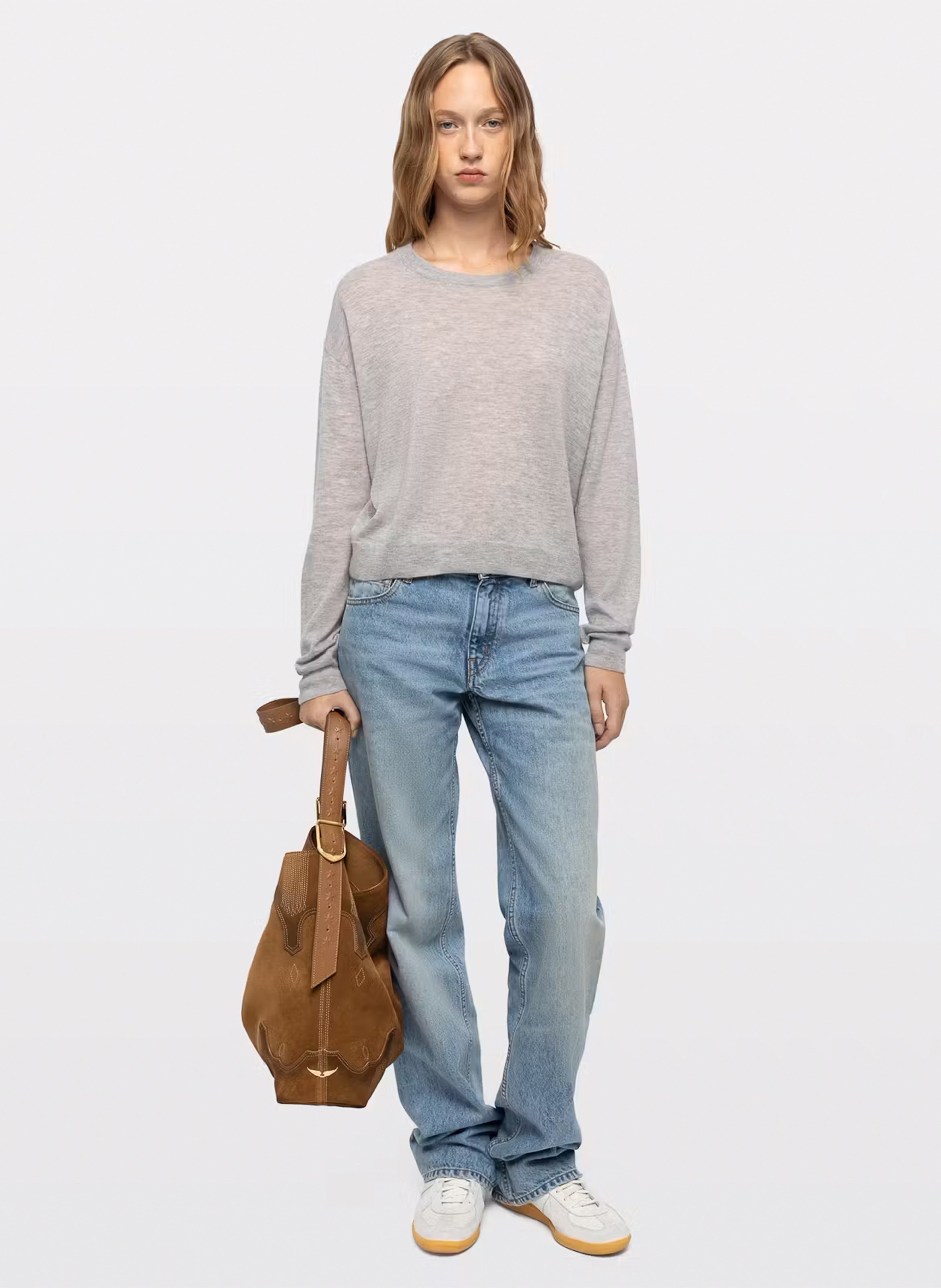 Handtas in suède western stijl jane ZADIG&VOLTAIRE Bruin
