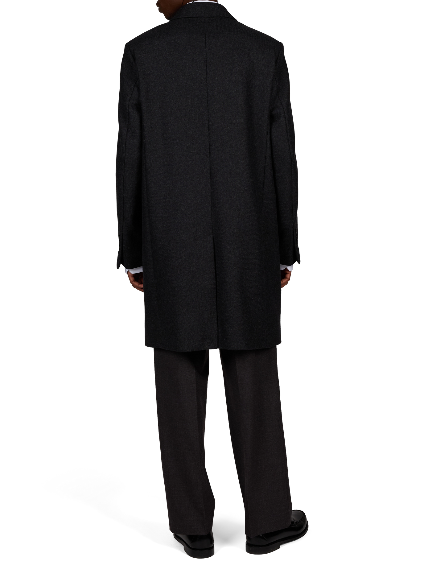Manteau col tailleur en laine et cachemire mélangés AU PRINTEMPS PARIS Gris