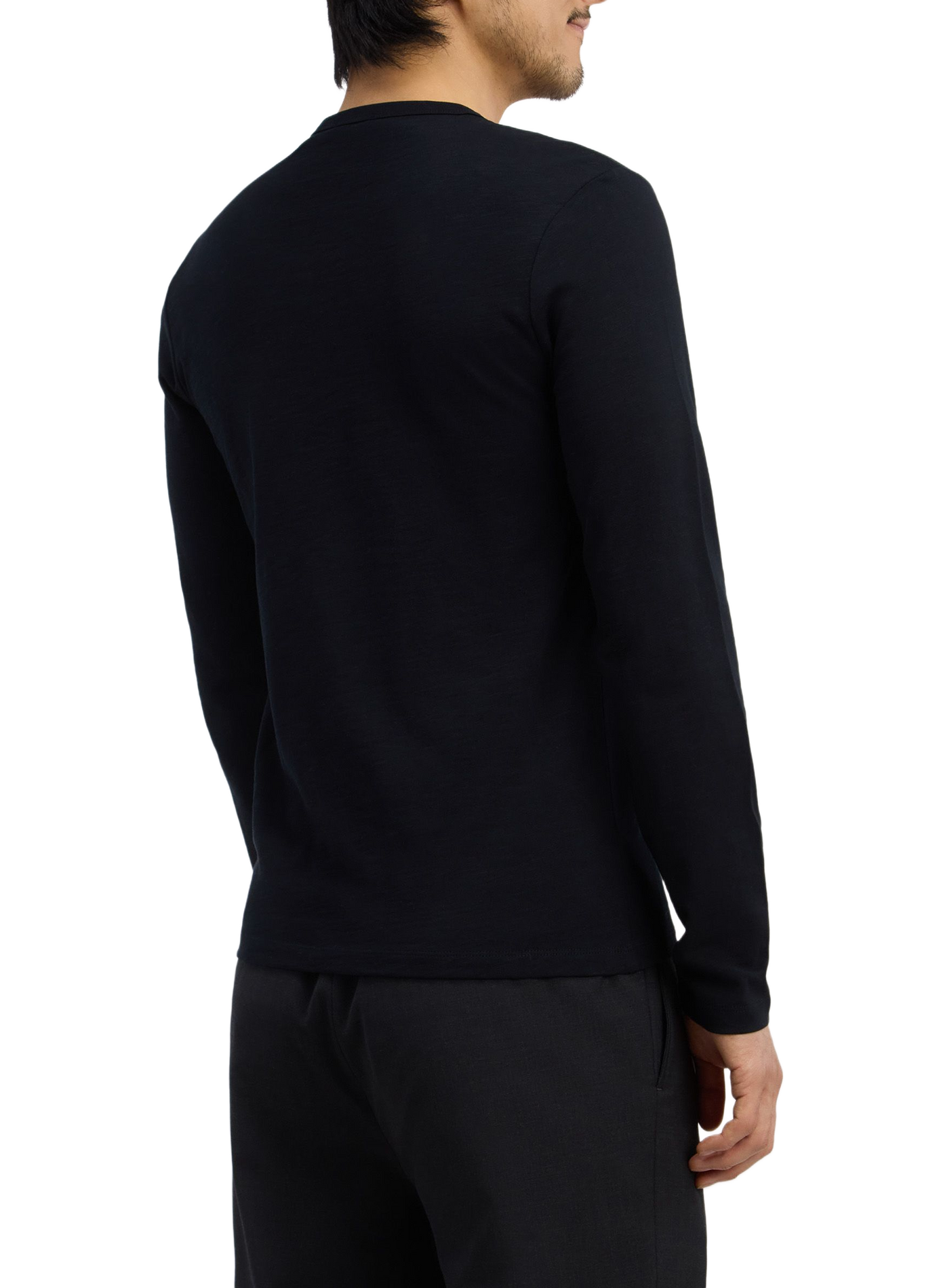 Tee-shirt col rond en coton EDEN PARK Zwart