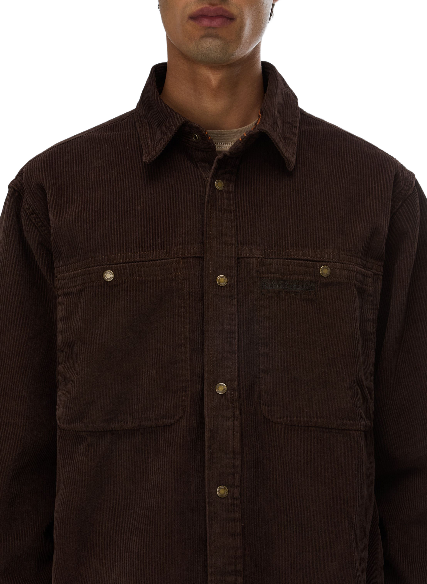 Straight corduroy shirt NAPAPIJRI Brown