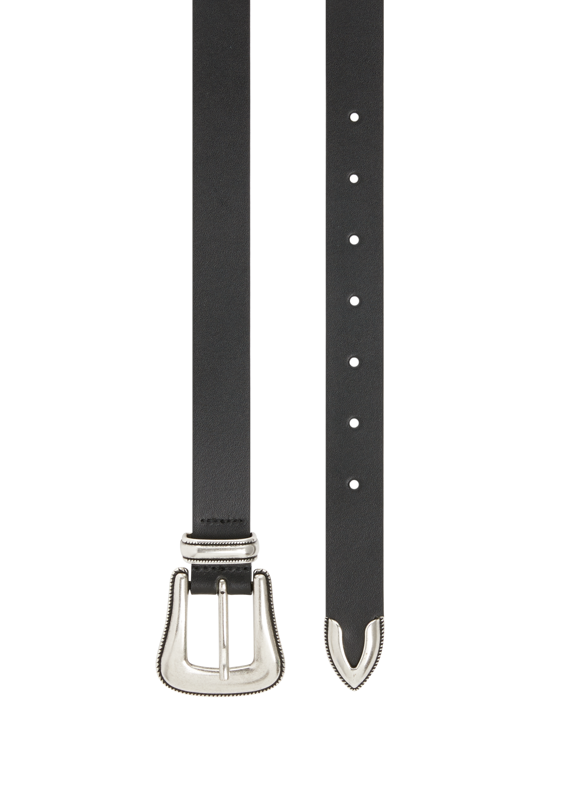 Western buckle leather belt SAISON 1865 Black