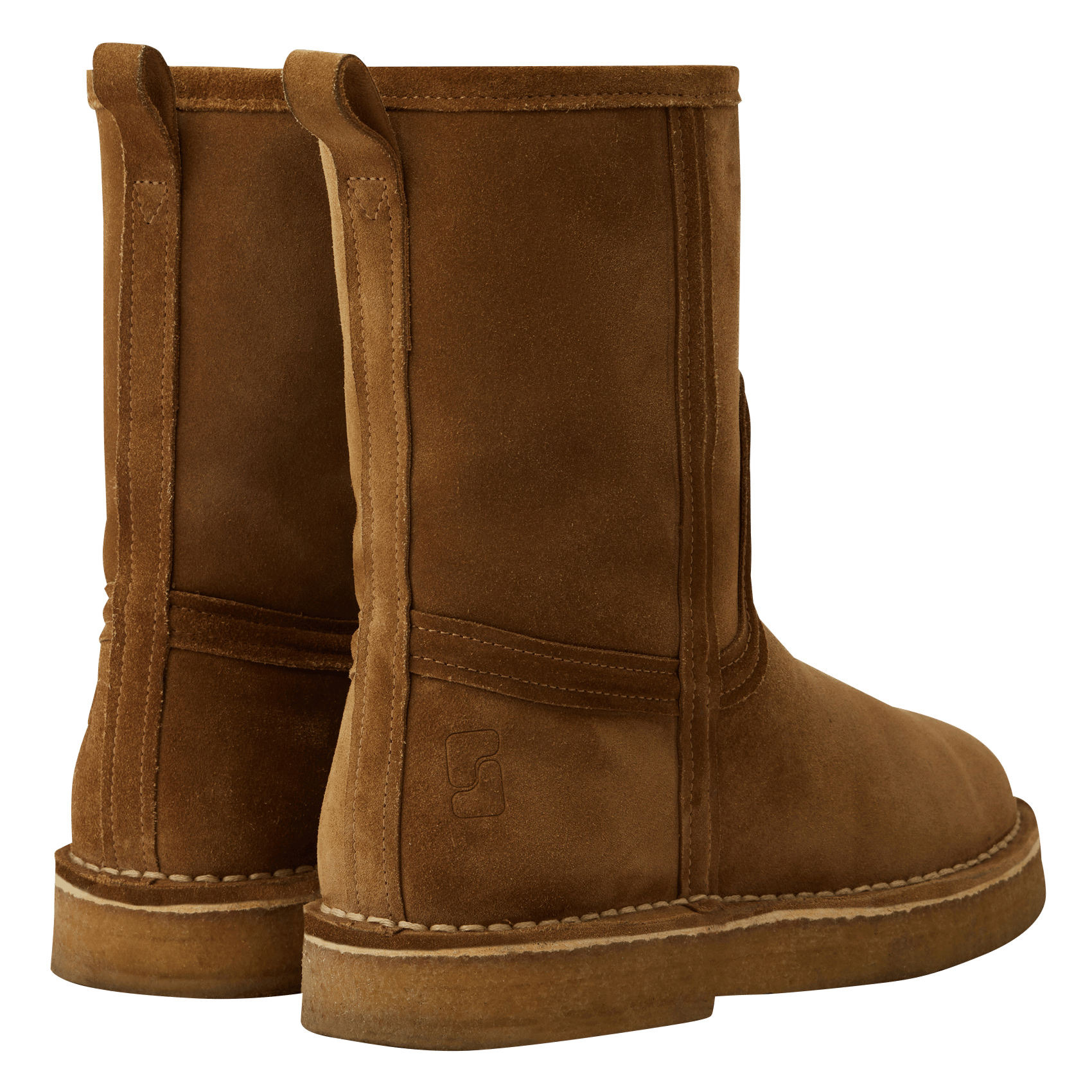 Bottes fourrées en cuir velours Texas SOEUR Beige