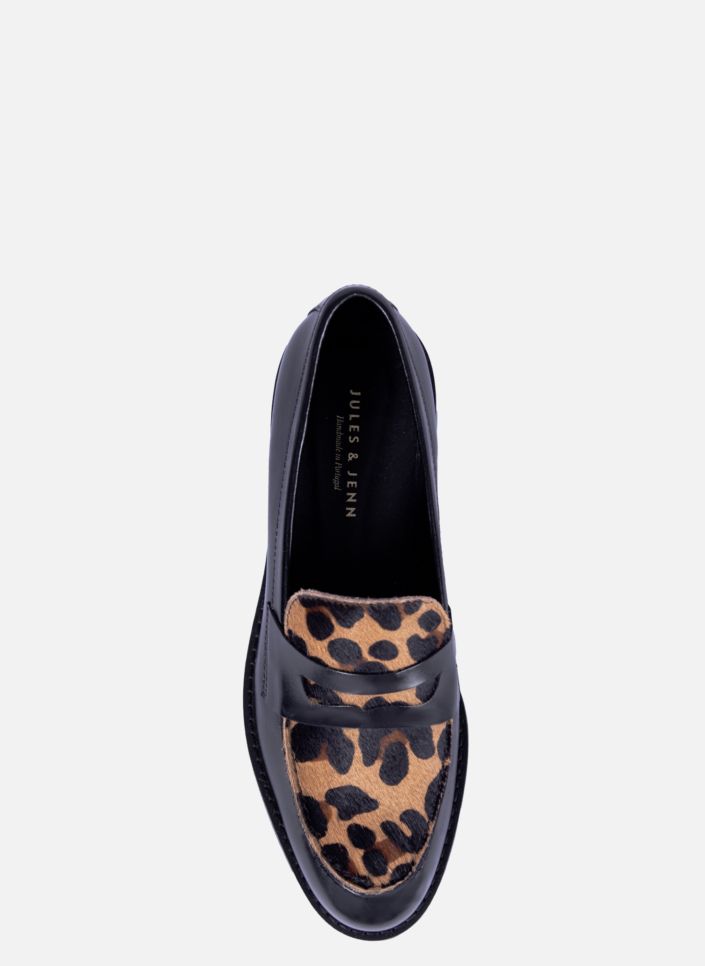 Mocassins cuir imprimé JULES & JENN Noir