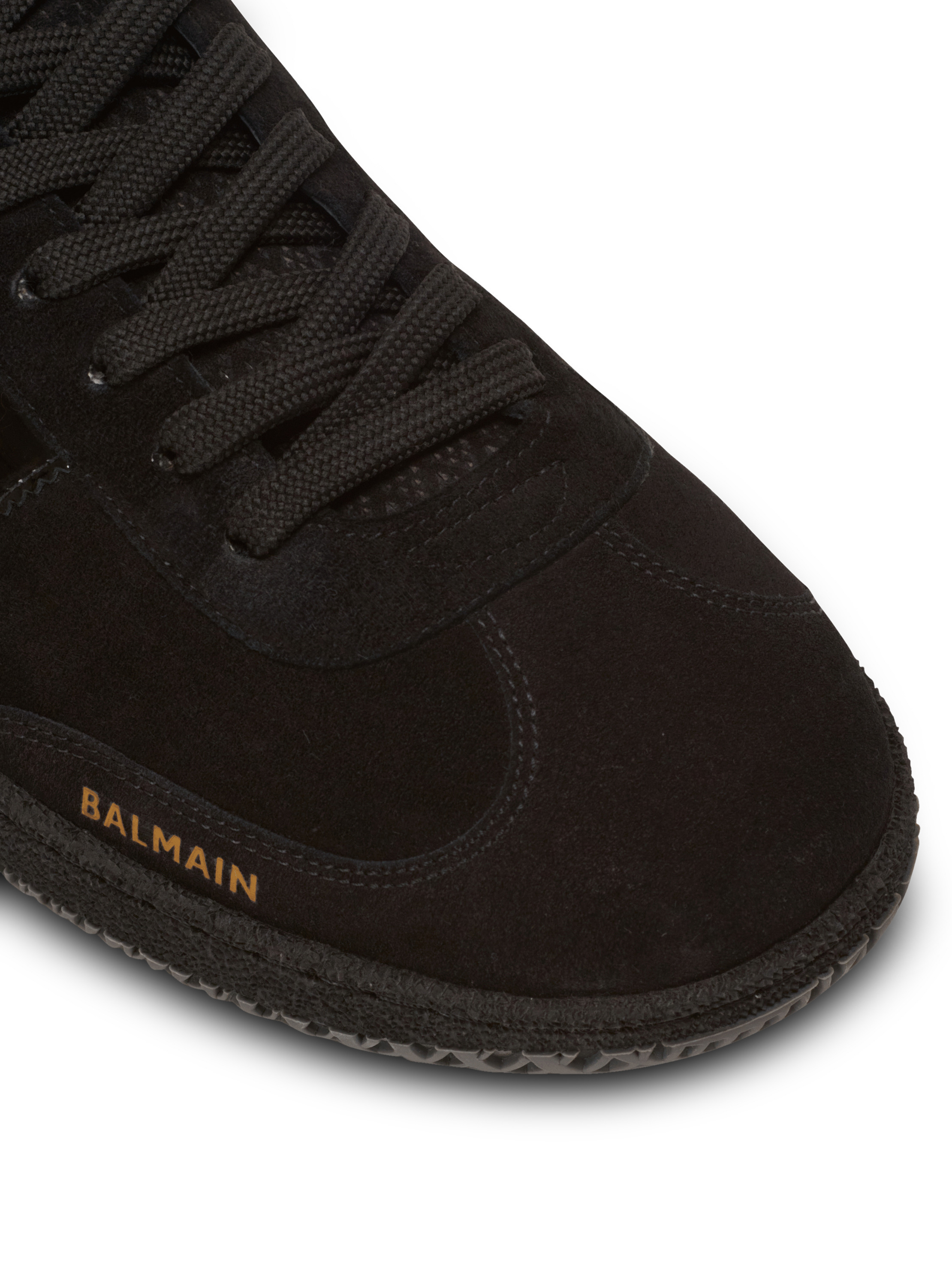 Baskets balmain swan en cuir suédé et verni BALMAIN Noir