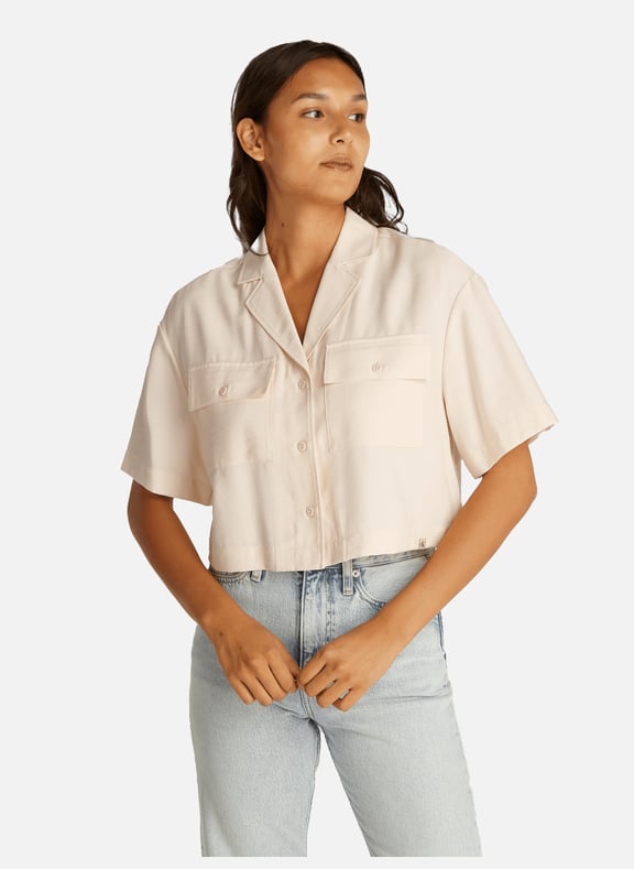 Cropped shirt Beige by CALVIN KLEIN CALVIN KLEIN Cropped shirt Beige