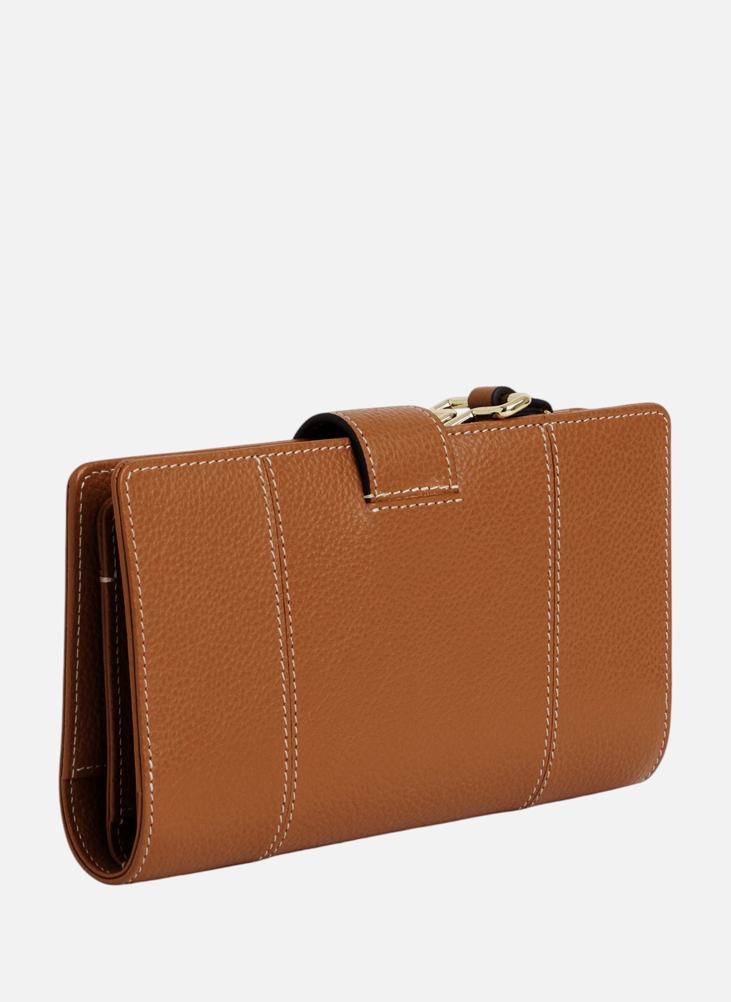 Portefeuille poche monnaie juliette en cuir grainé LE TANNEUR Marron