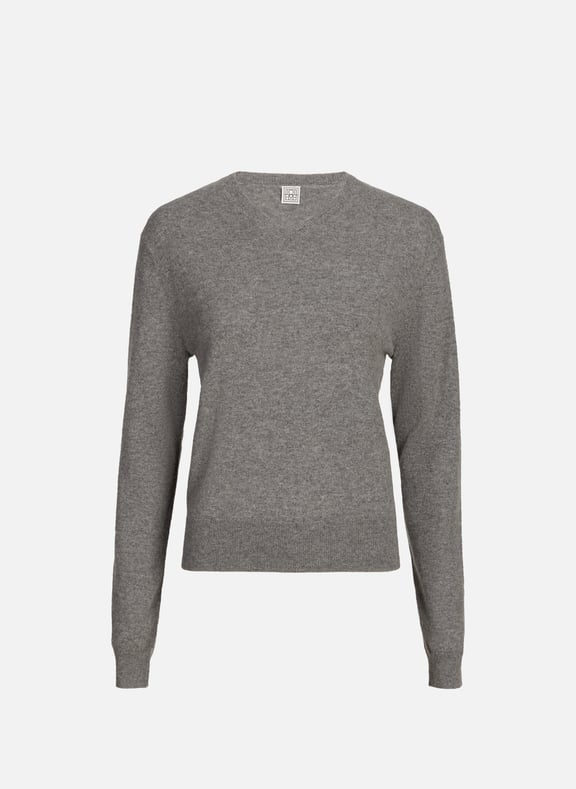 Pull col V en cachemire Gris by TOTEME TOTEME Pull col V en cachemire Gris