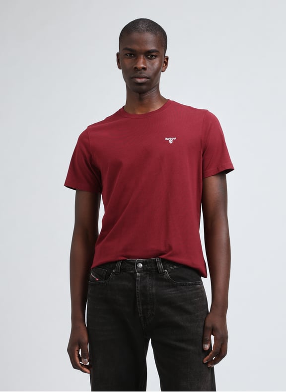 Plain Cotton T-shirt Red by BARBOUR BARBOUR Plain Cotton T-shirt Red