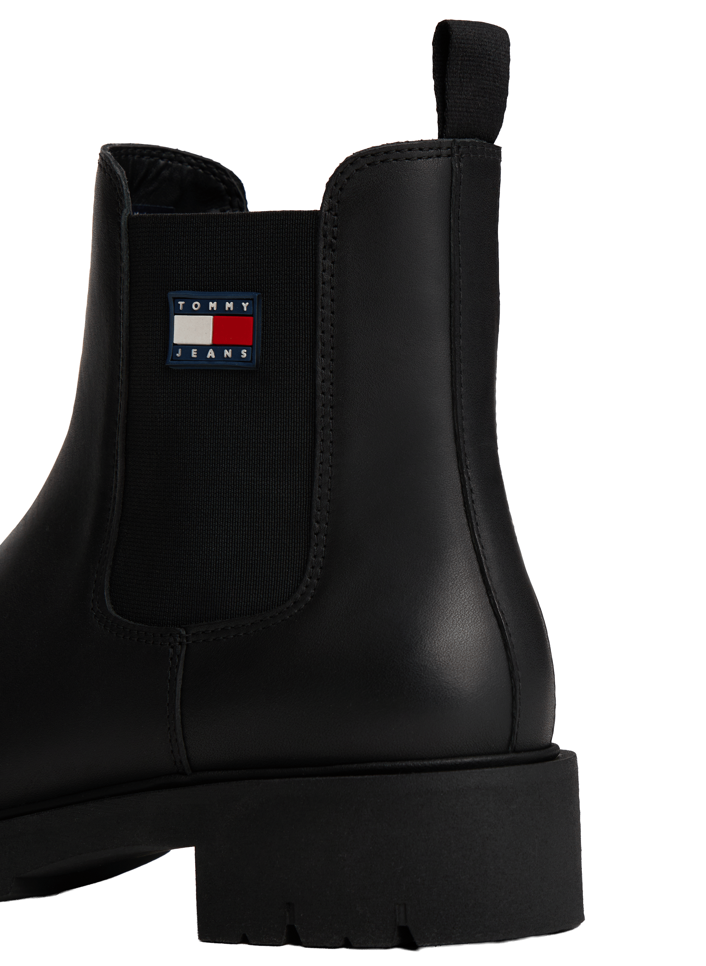 Bottines bout rond en cuir TOMMY HILFIGER Noir