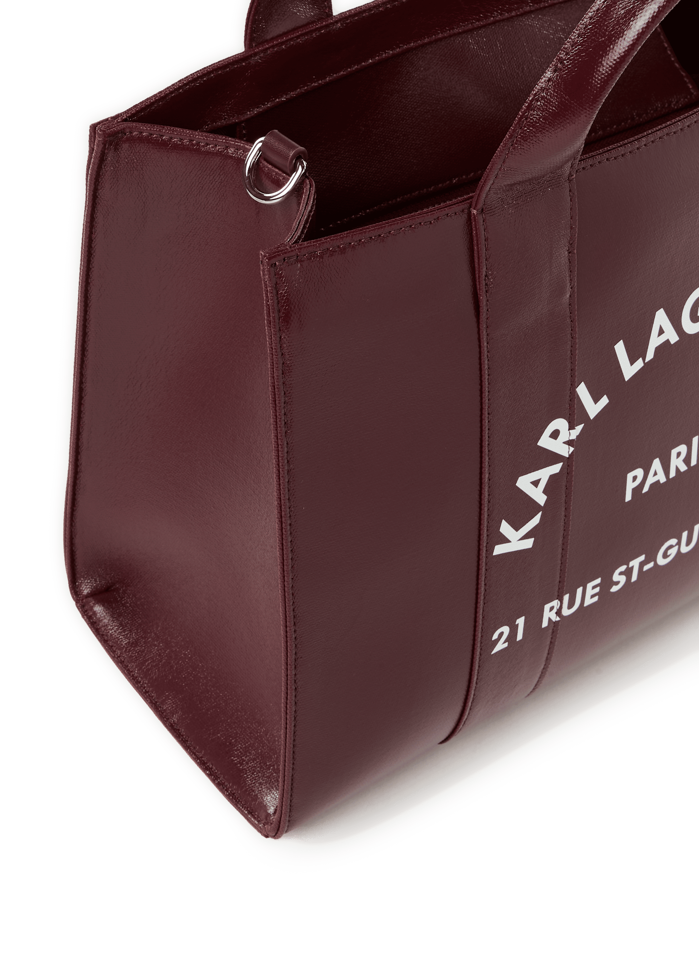 Sac à main verni à logo KARL LAGERFELD Rouge