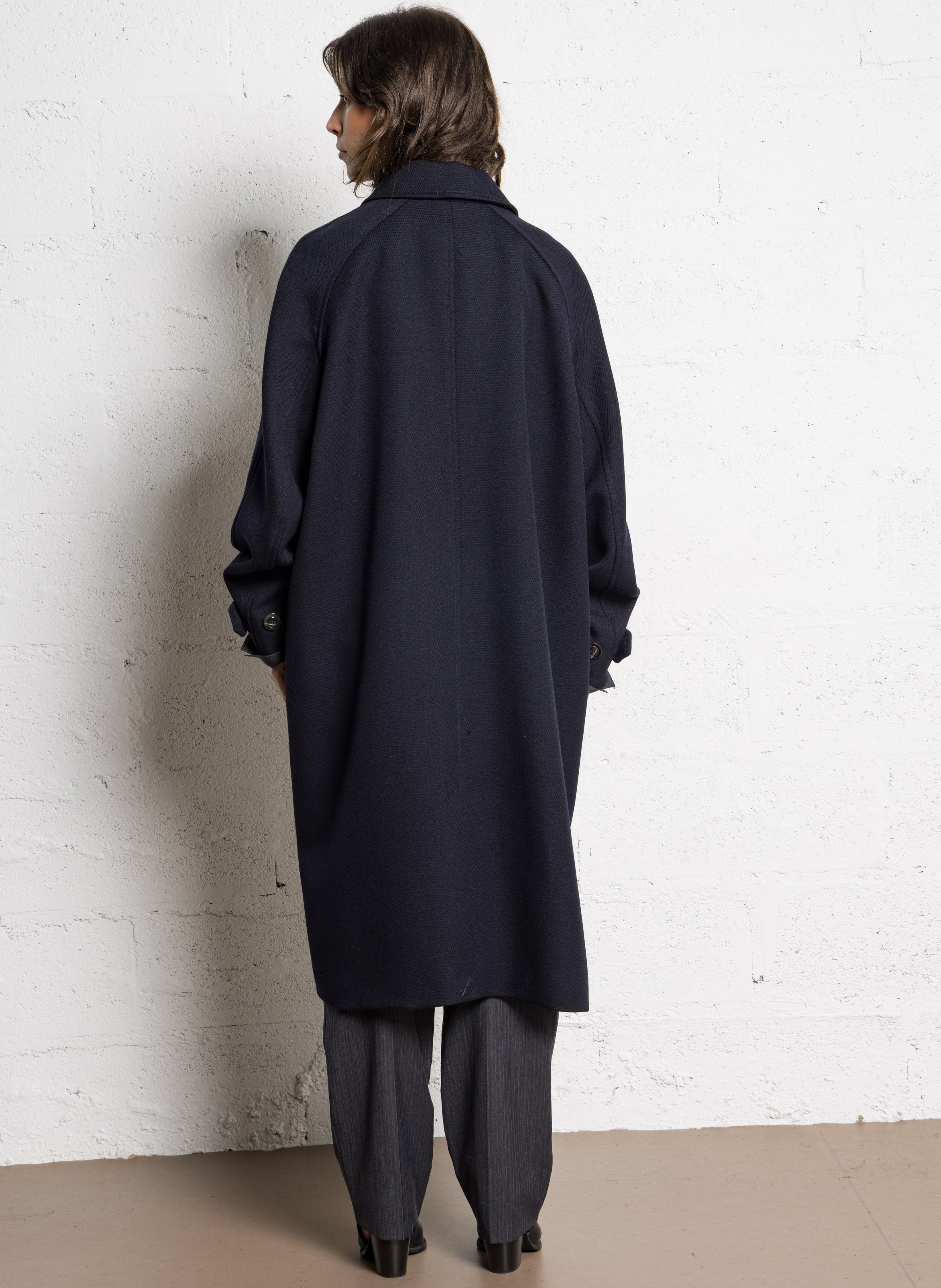 Manteau oversize col classique en laine franklin SOEUR Bleu