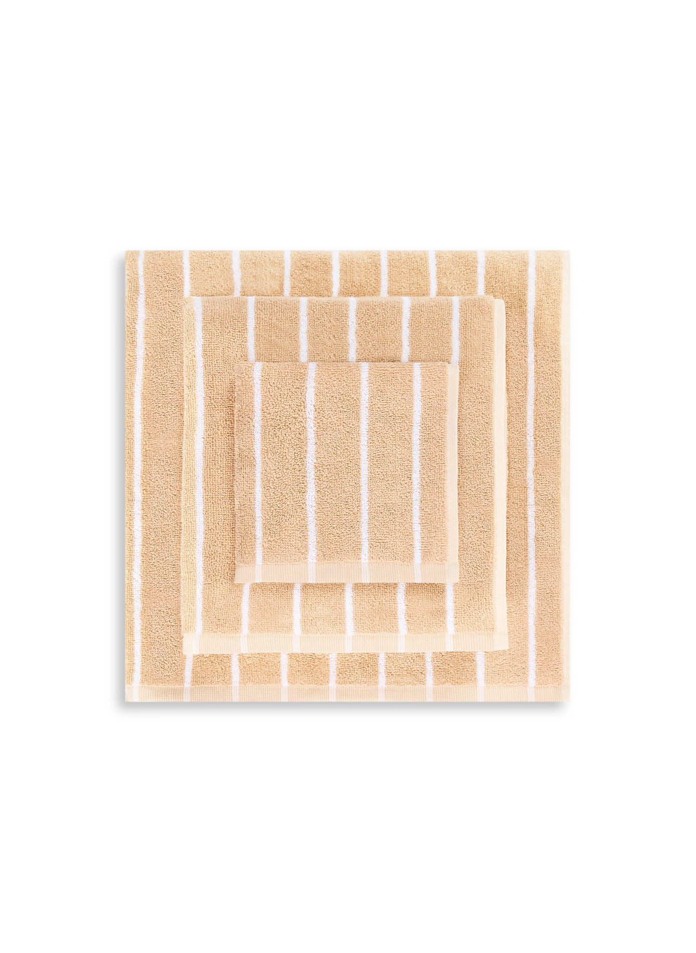 Drap de bain rayé en coton biologique AU PRINTEMPS PARIS Beige