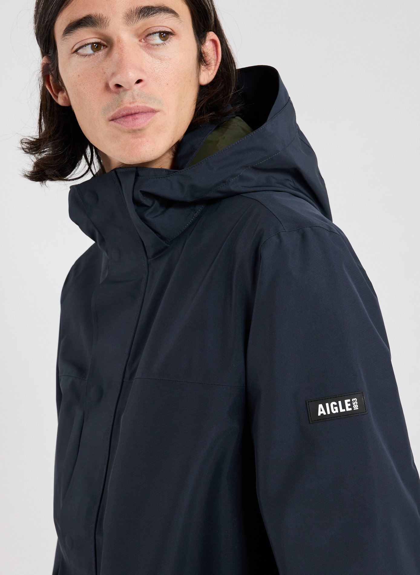 Parka imperméable à capuche AIGLE Bleu