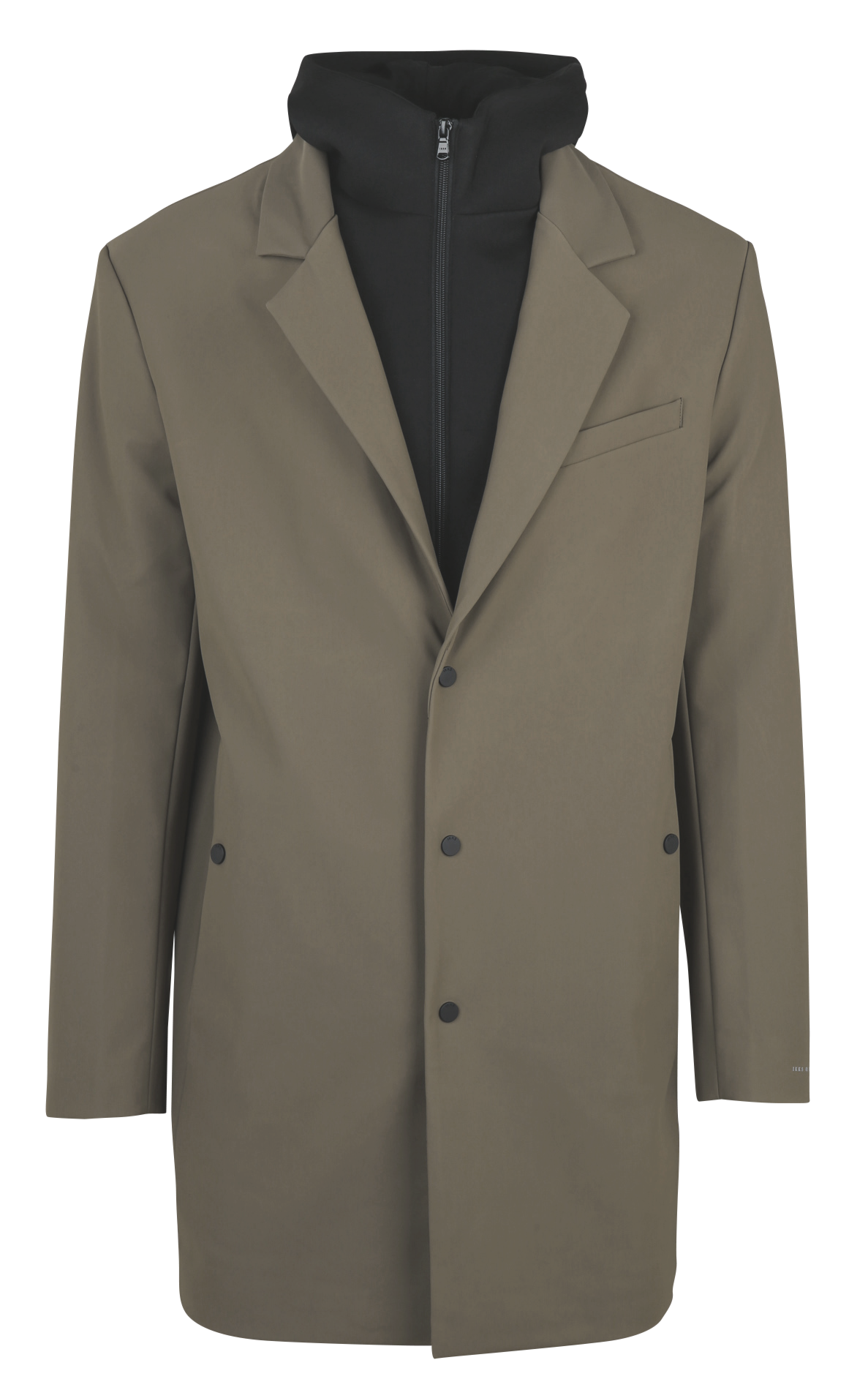 Parka droite unie avec capuche amovible IKKS Marron