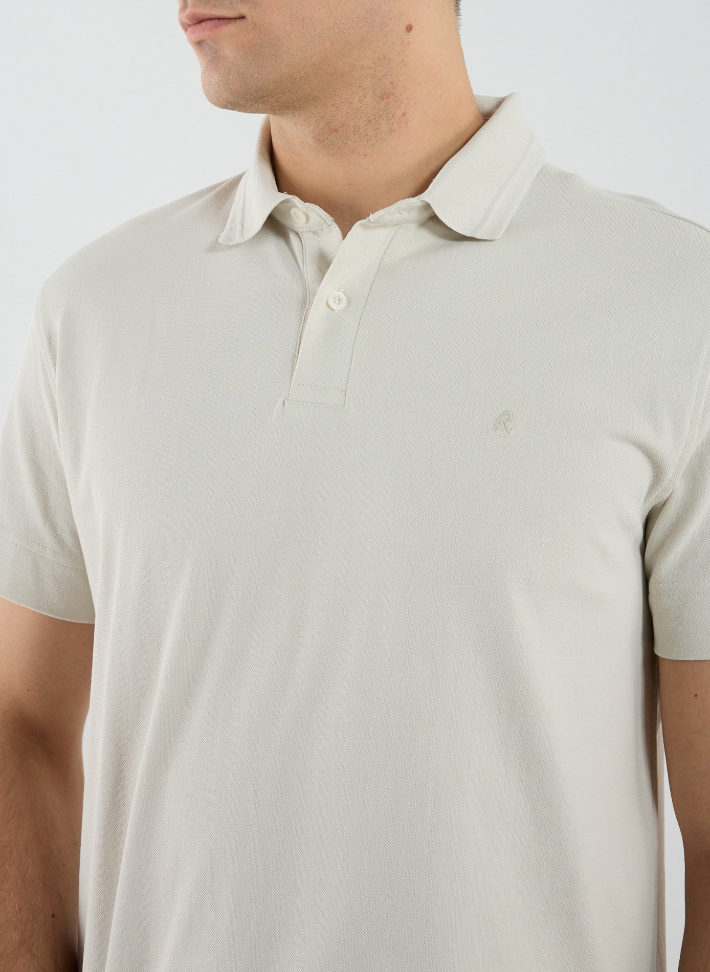 Polo à manches courtes en coton mélangé REPLAY Blanc