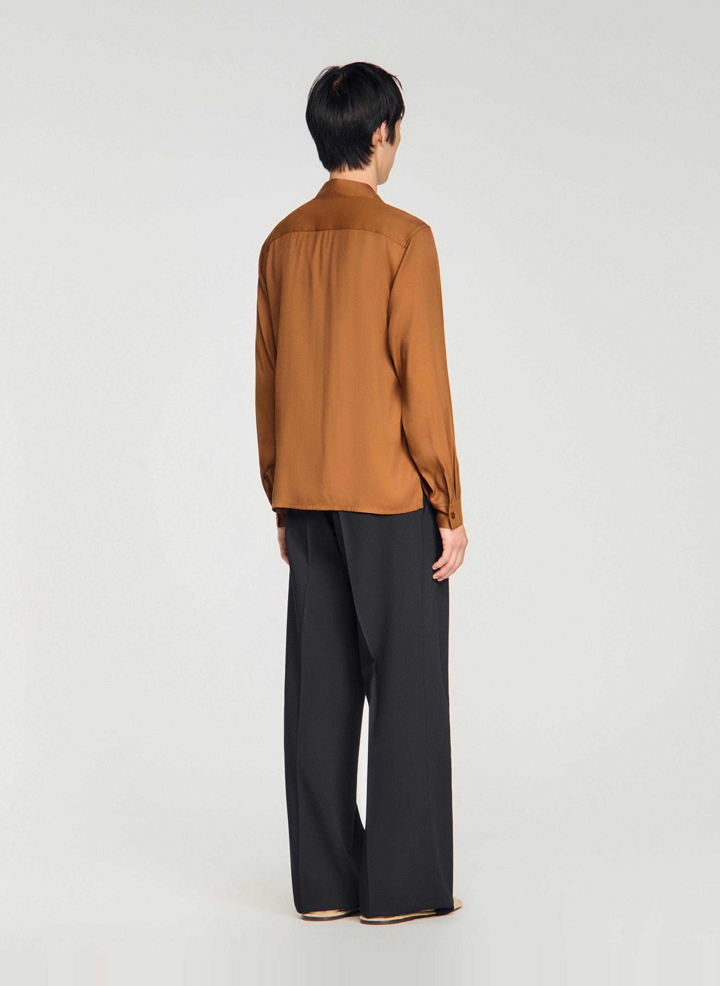 Chemise fluide regular-fit SANDRO Marron