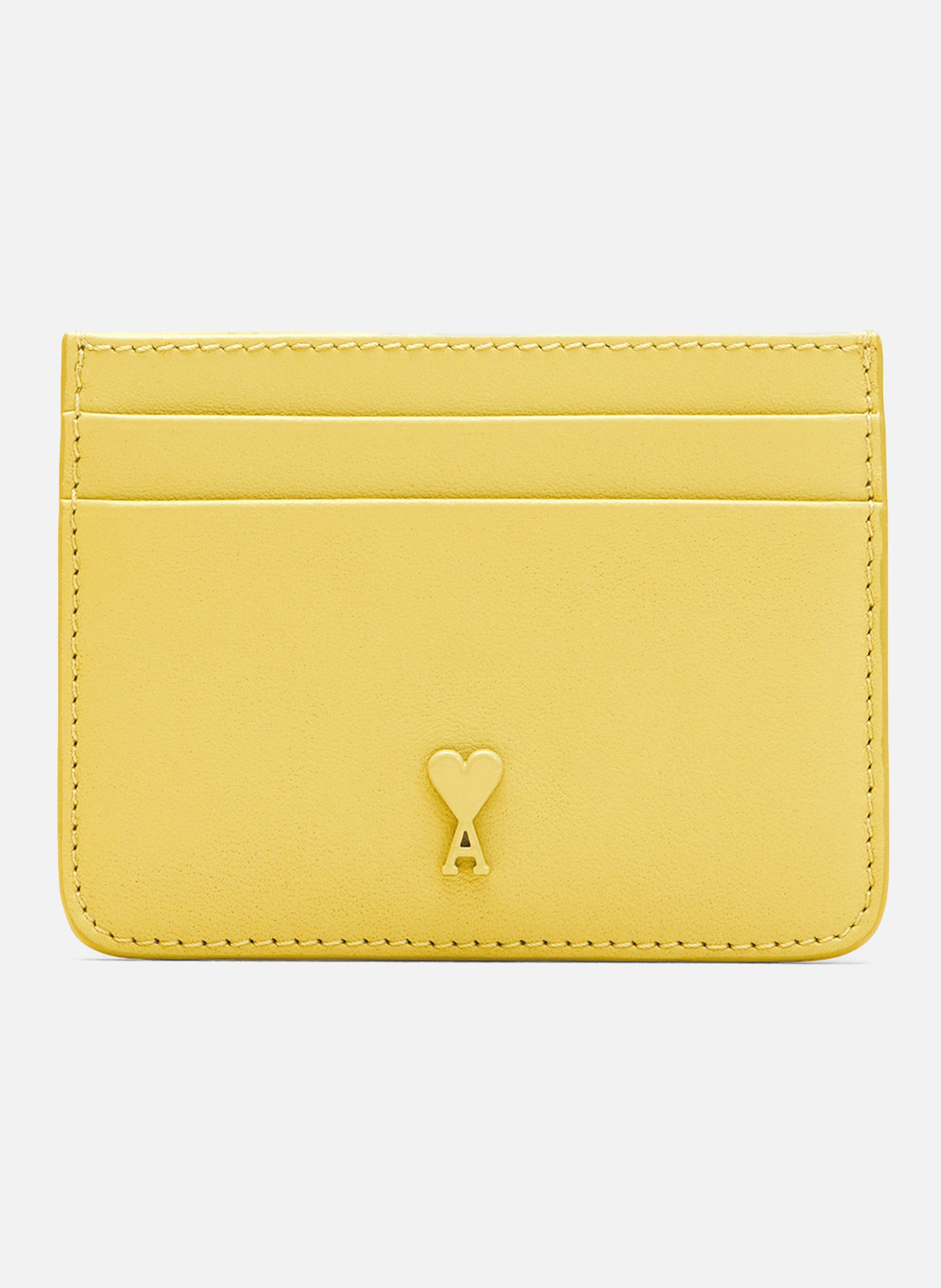 Porte Cartes Ami De Coeur En Cuir Lisse unisexe AMI PARIS Jaune