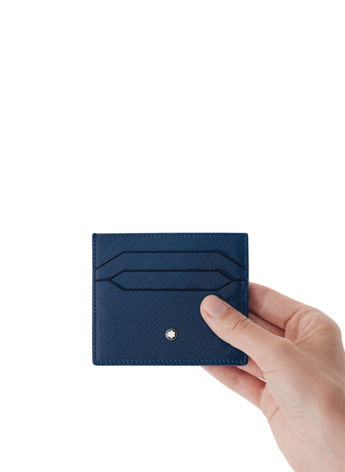 Textured leather card holder MONTBLANC Blue