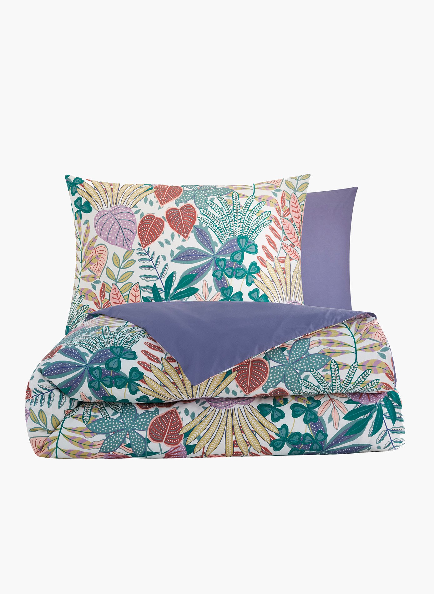Pack housse de couette + taie(s) d'oreiller hippie ANNE DE SOLENE Bleu