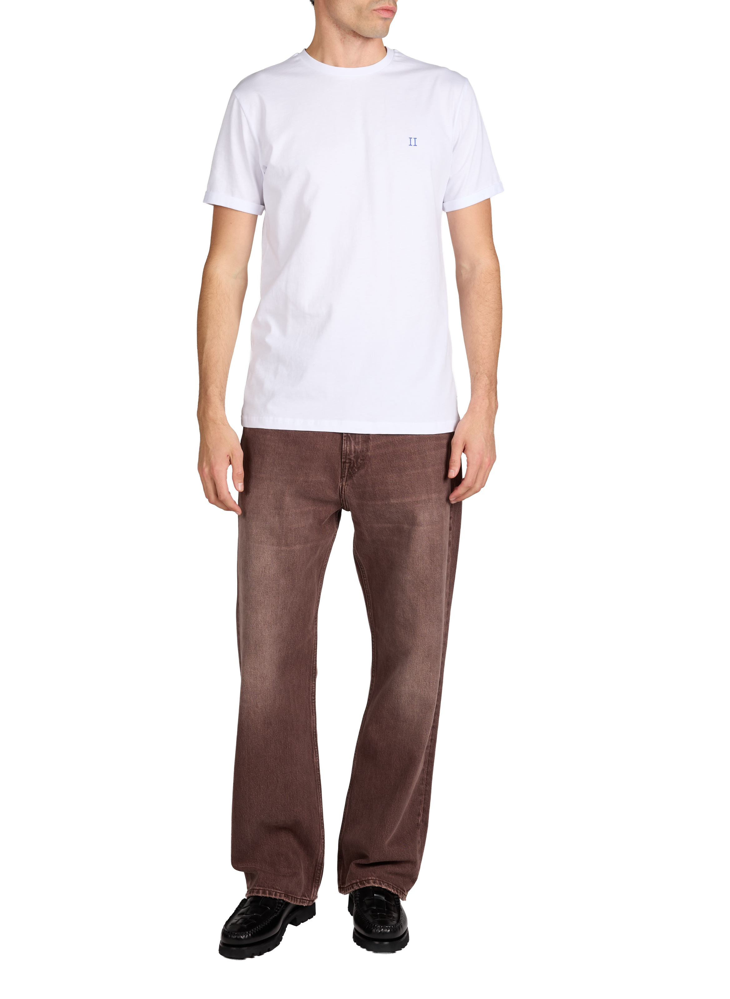 Jeans large délavé en coton  OUR LEGACY Marron