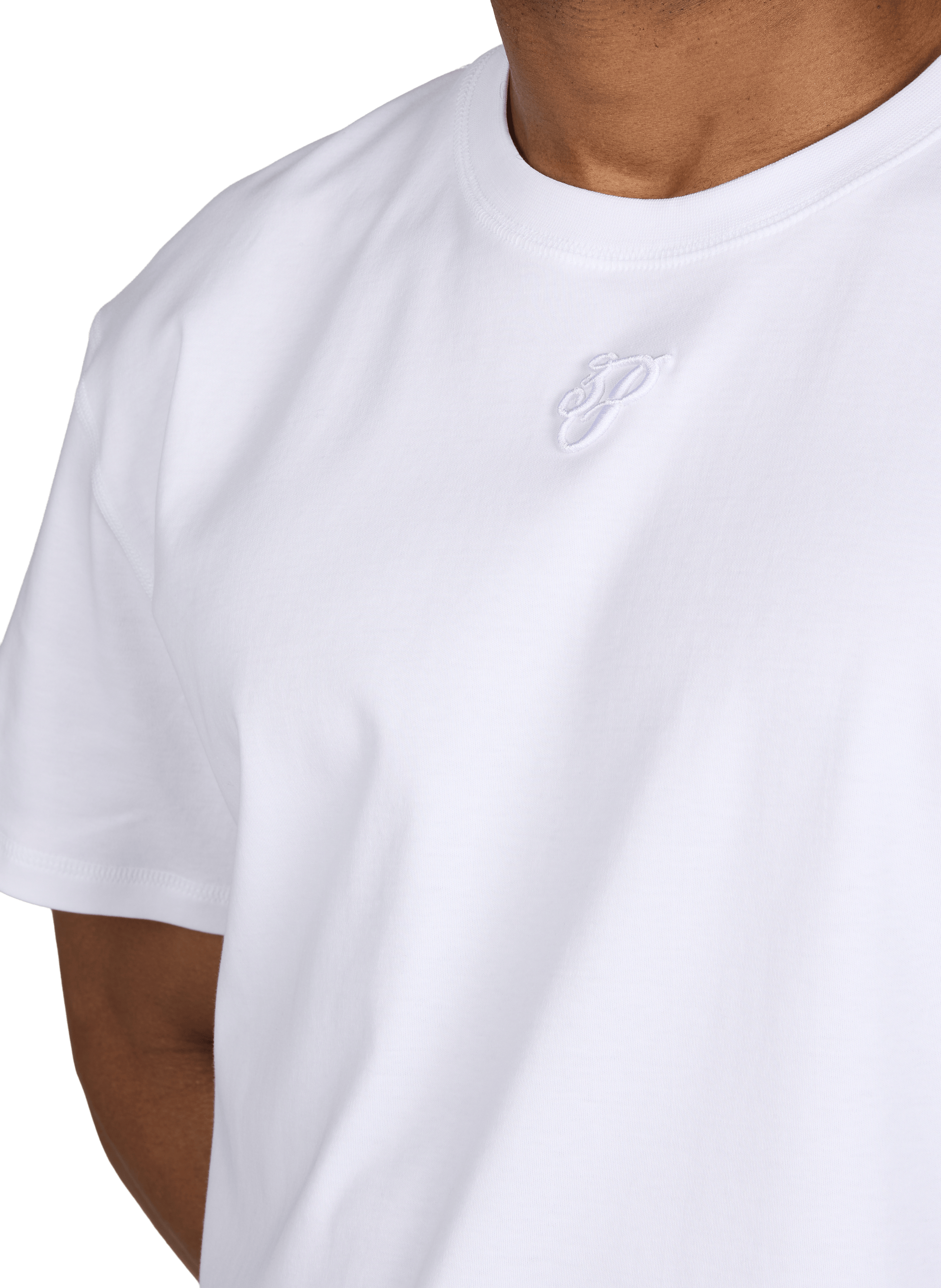 T-shirt droit à col rond en coton 3 PARADIS Blanc