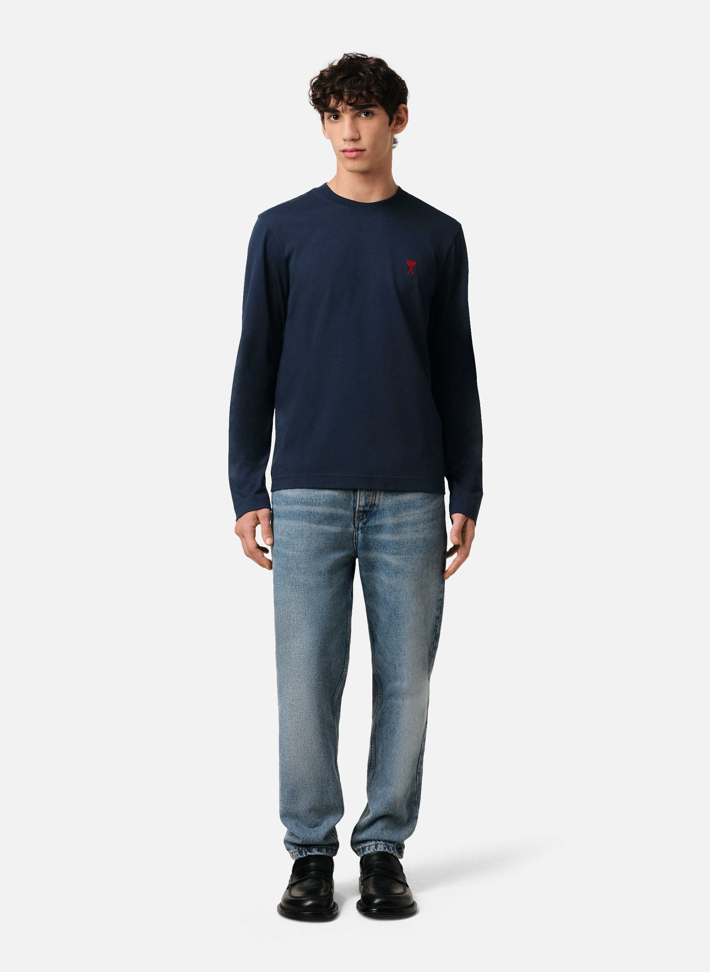 T-shirt Manches Longues Ami de Coeur Rouge unisexe AMI PARIS Bleu