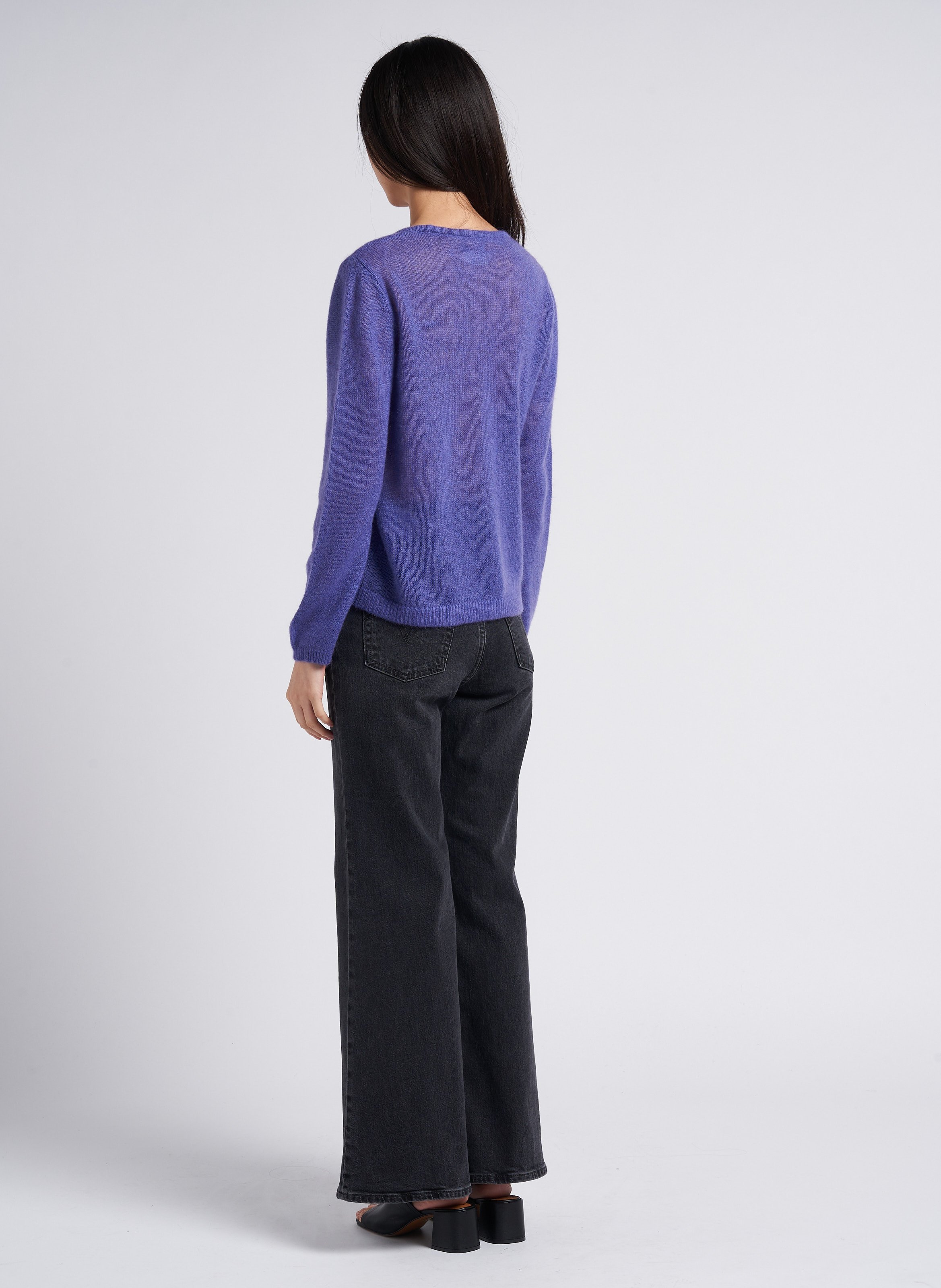 Mules à talon en cuir Butterfly JONAK Noir