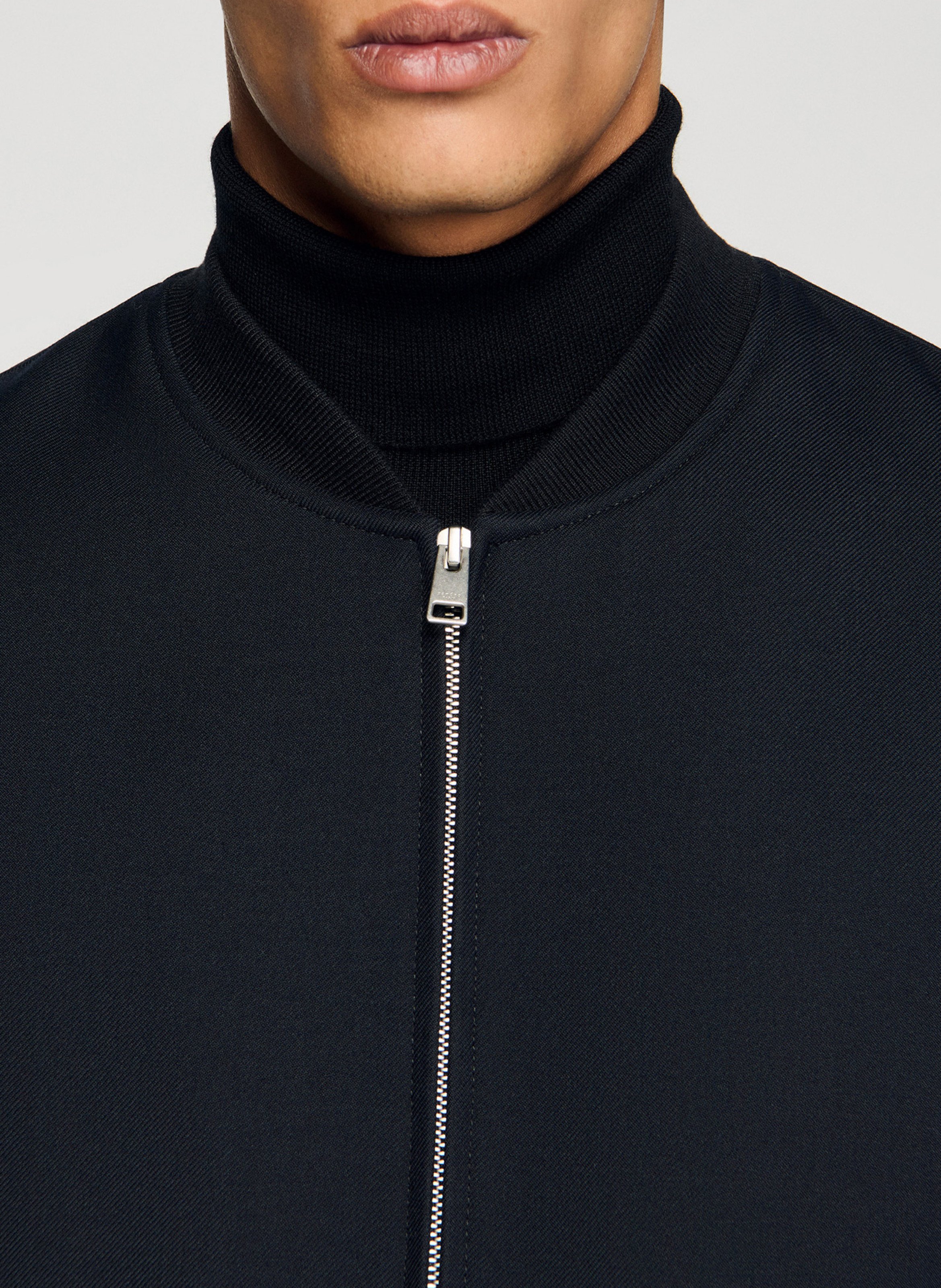 Blouson col teddy SANDRO Bleu