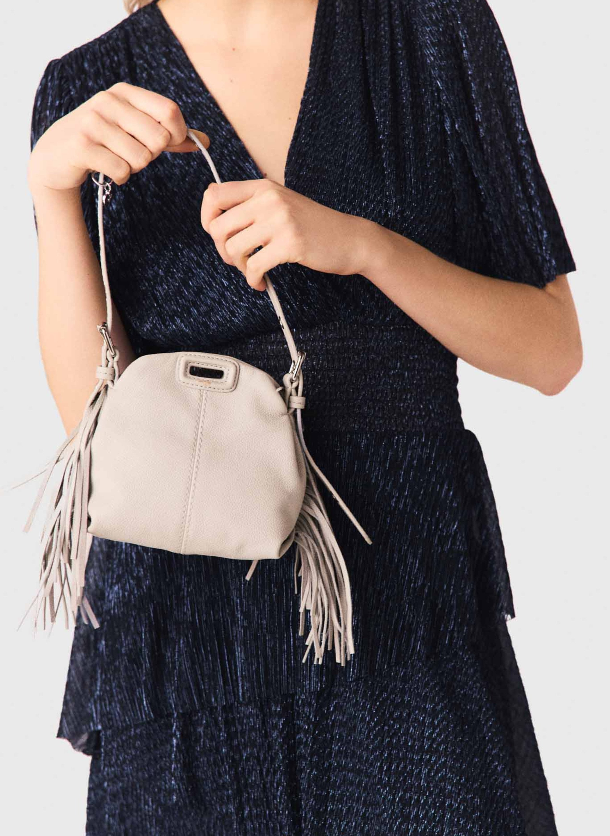 Robe midi évasée col v MAJE Bleu