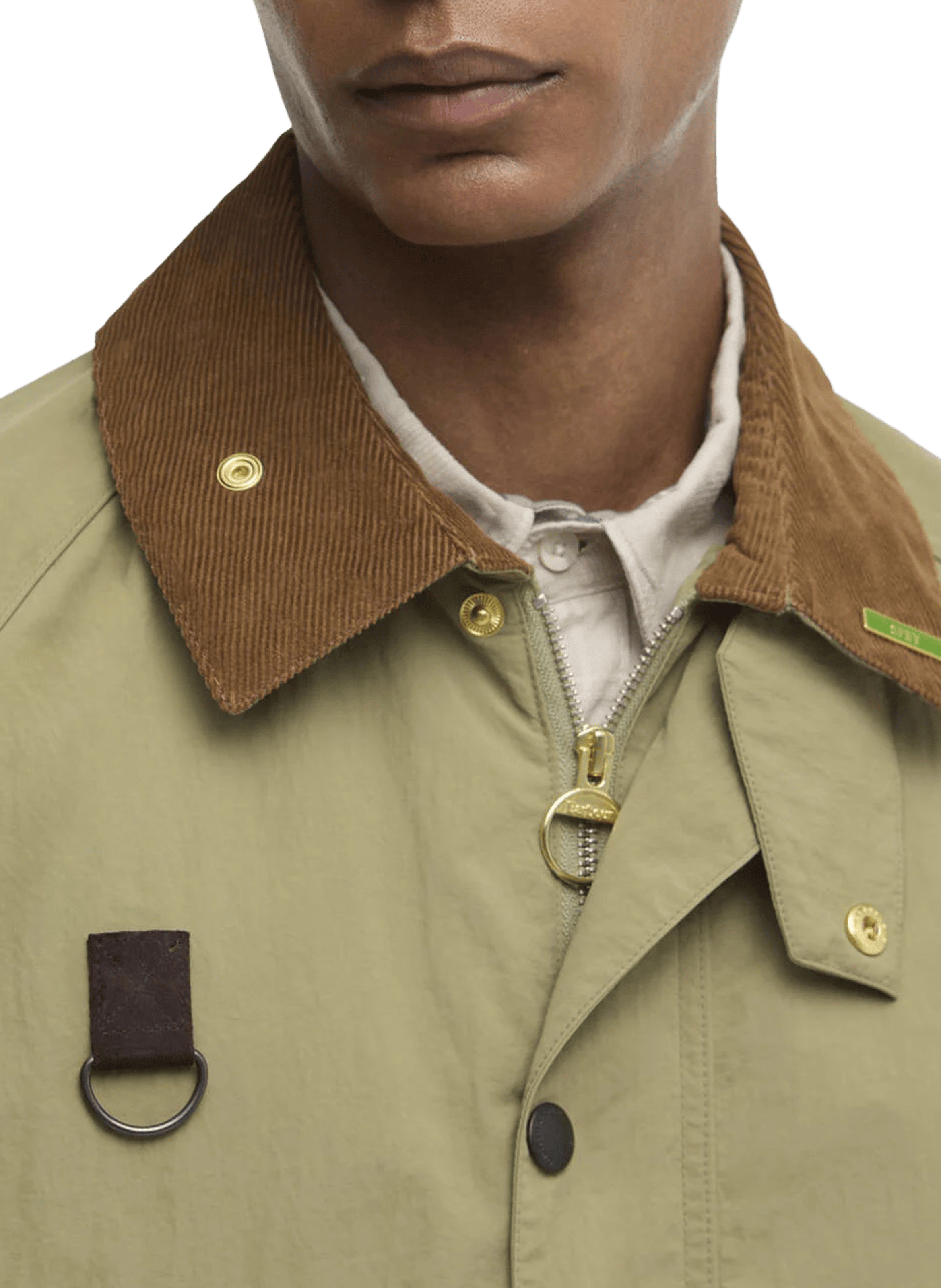 Veste droite col boutonné BARBOUR Vert