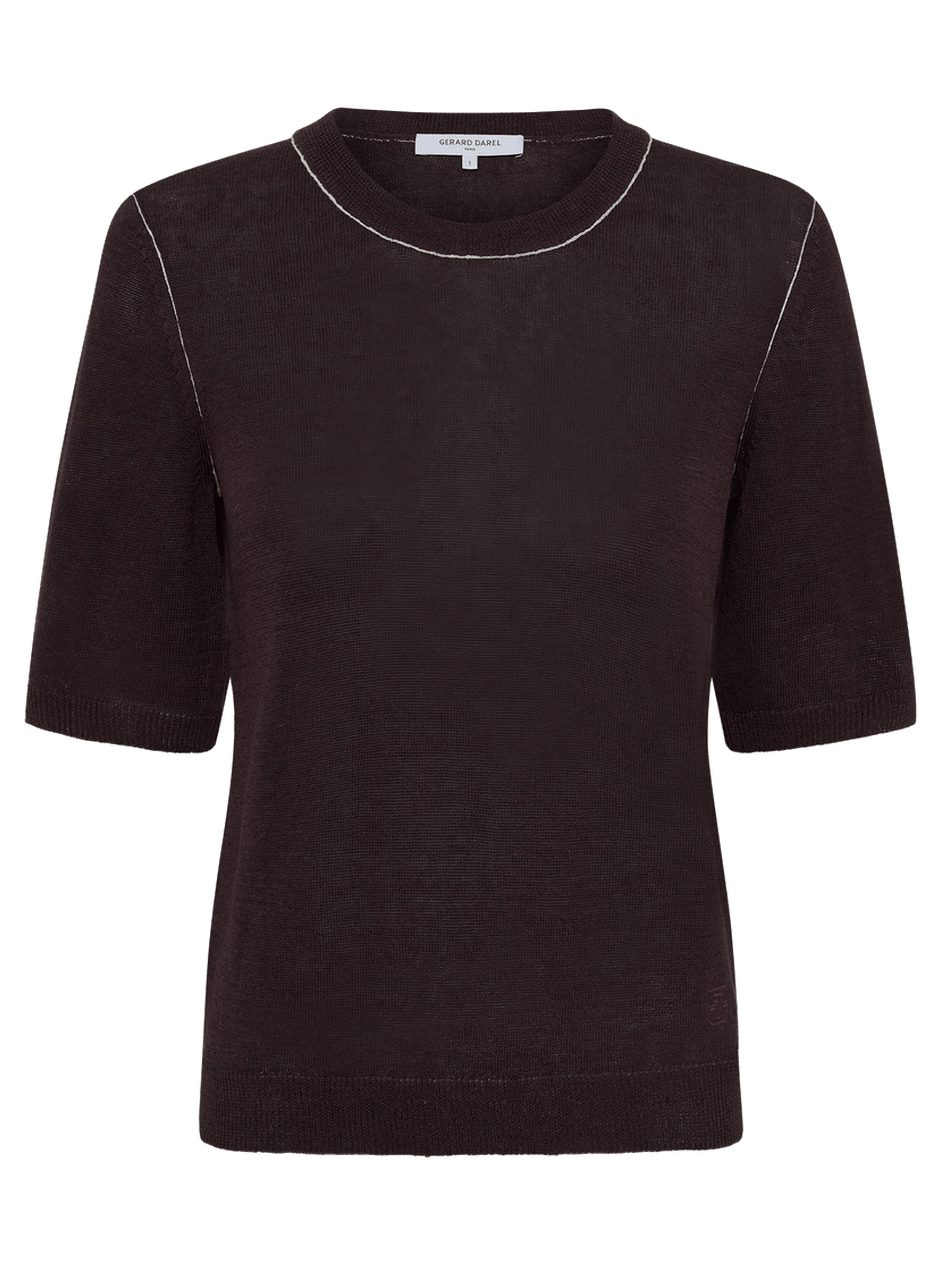 Pull à col rond en lin mélangé - loumia GERARD DAREL Marron