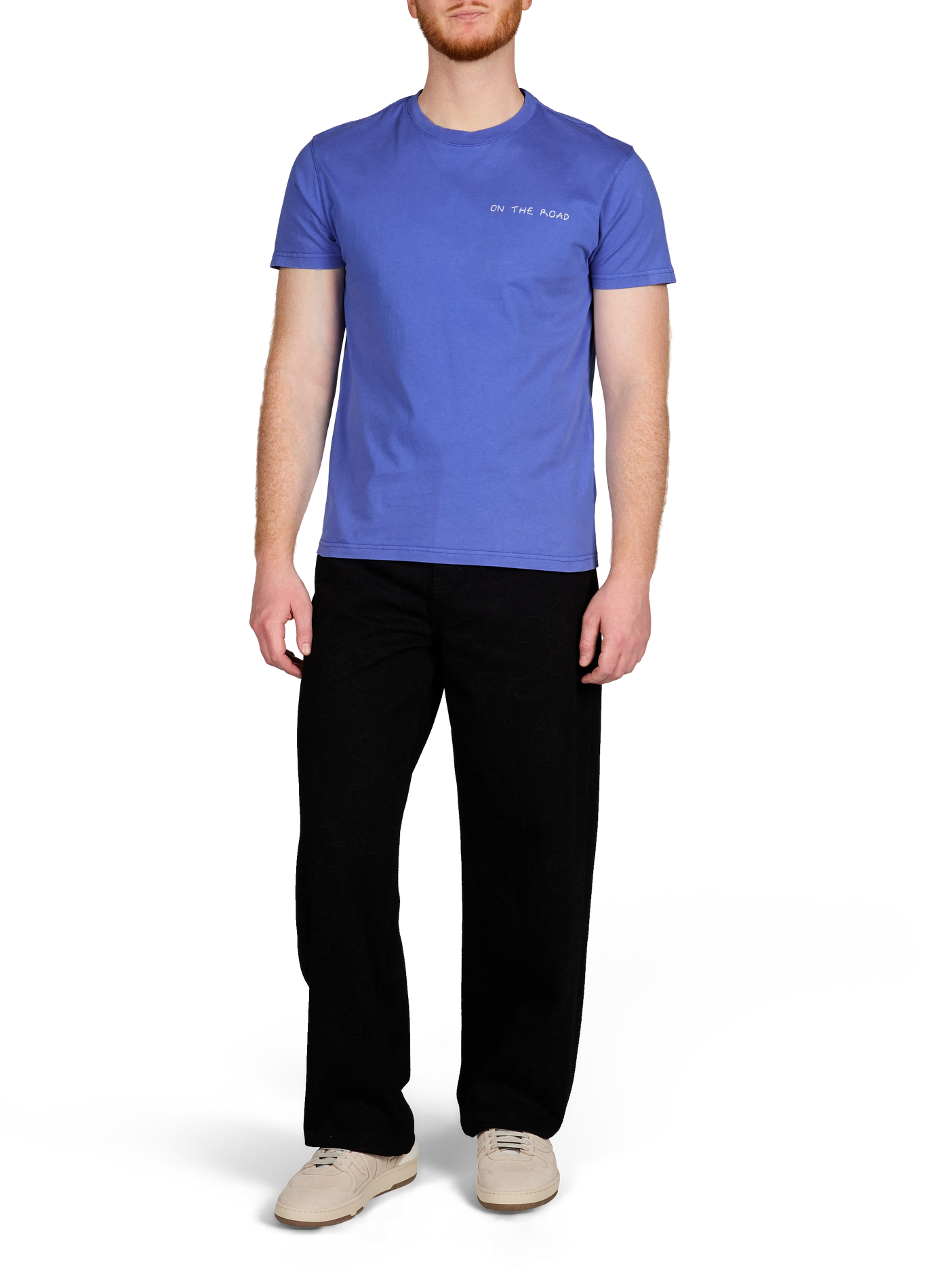 T-shirt Popincourt brodé en coton biologique MAISON LABICHE Bleu