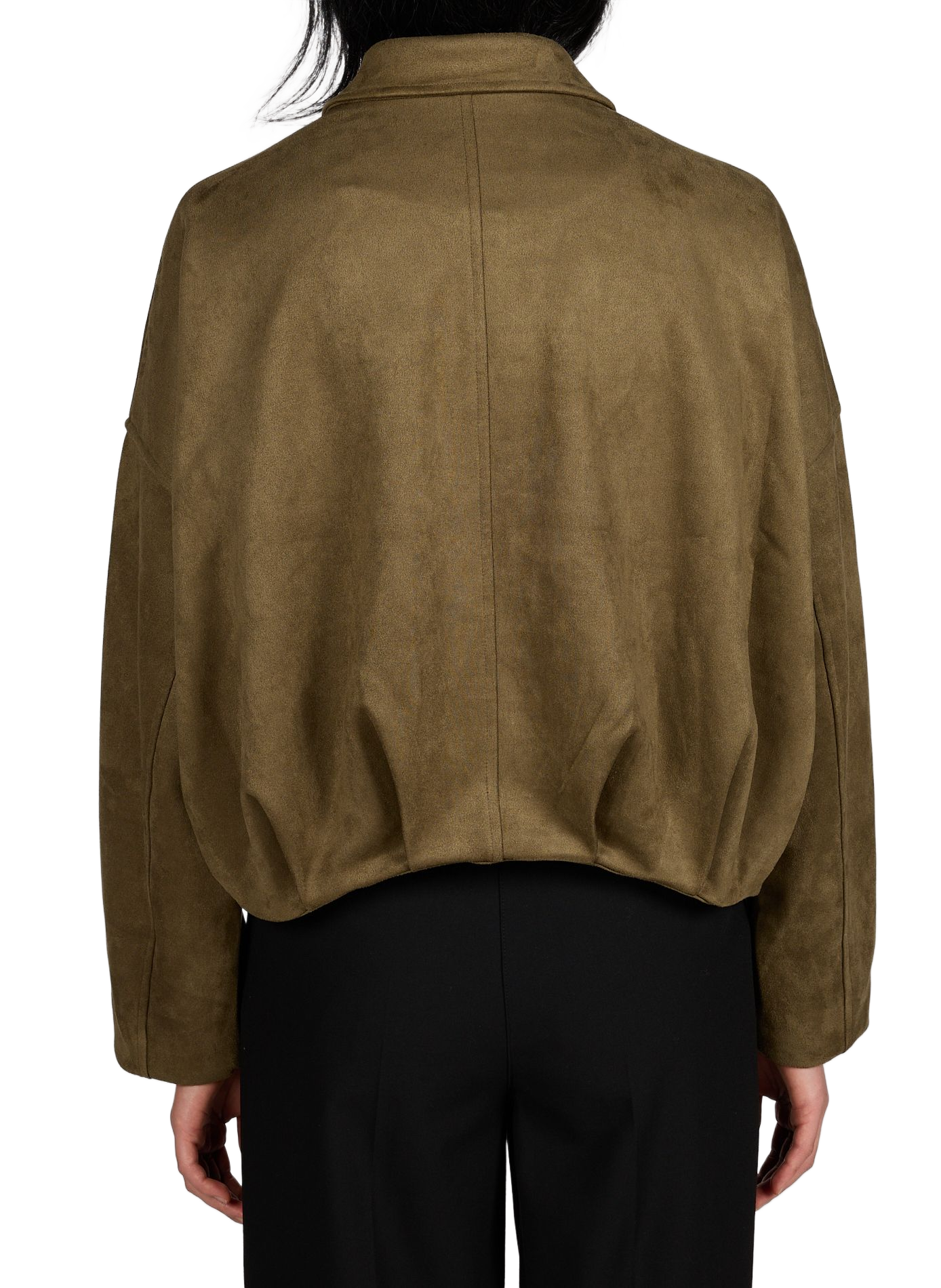 Suede jacket with classic collar VILA Green