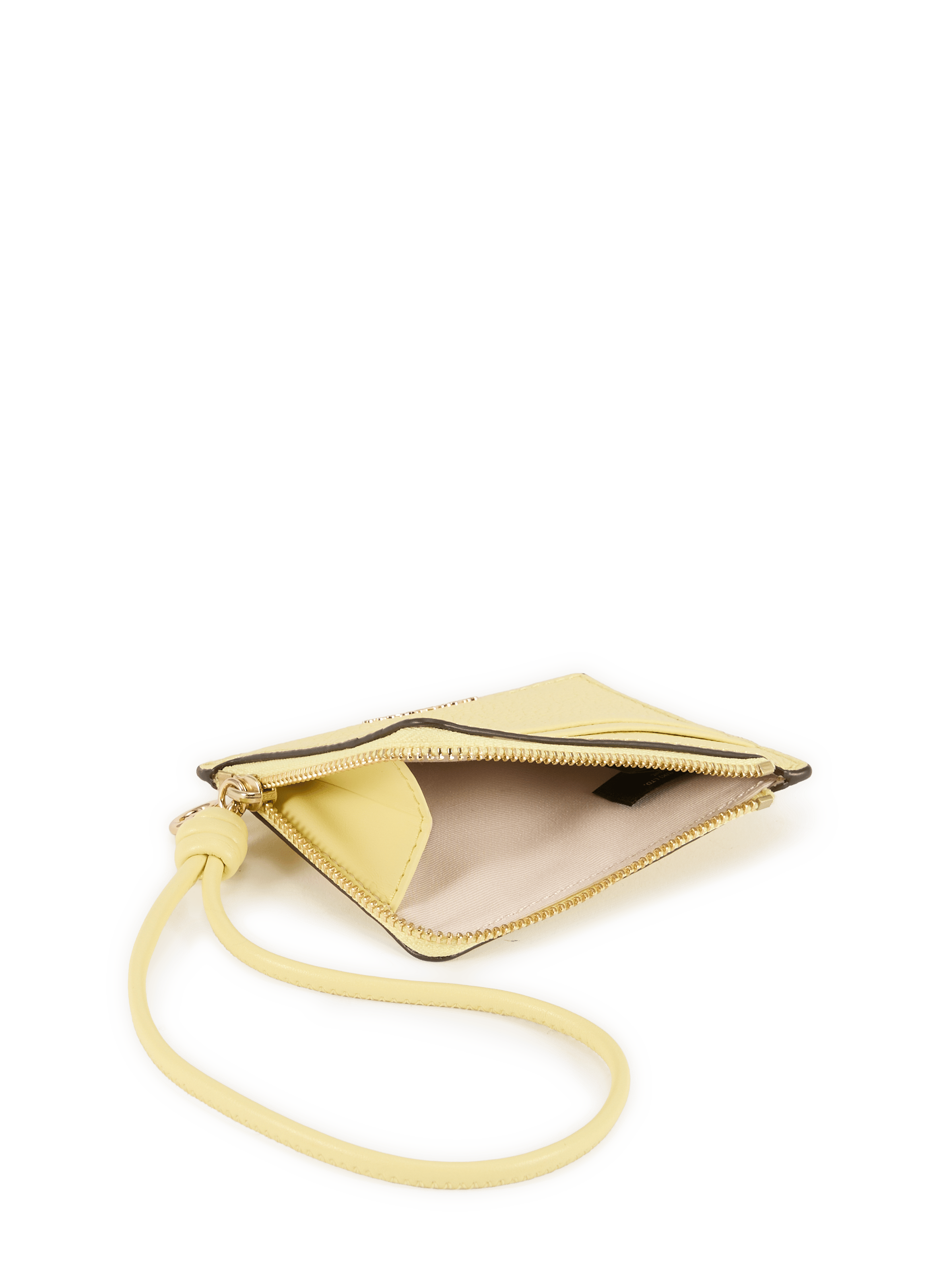 Small clutch-bracelet with card case in grained leather from Jet Set. MICHAEL KORS Yellow