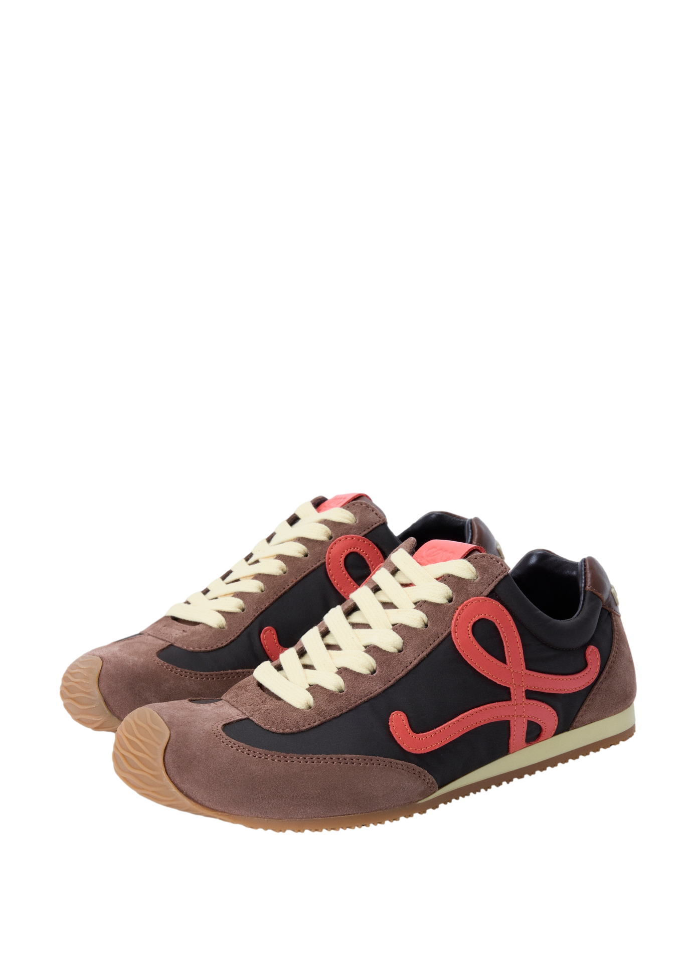 Ballerina-Sneakers Runner 2.0 aus Nylon und Kalbsleder LOEWE Braun