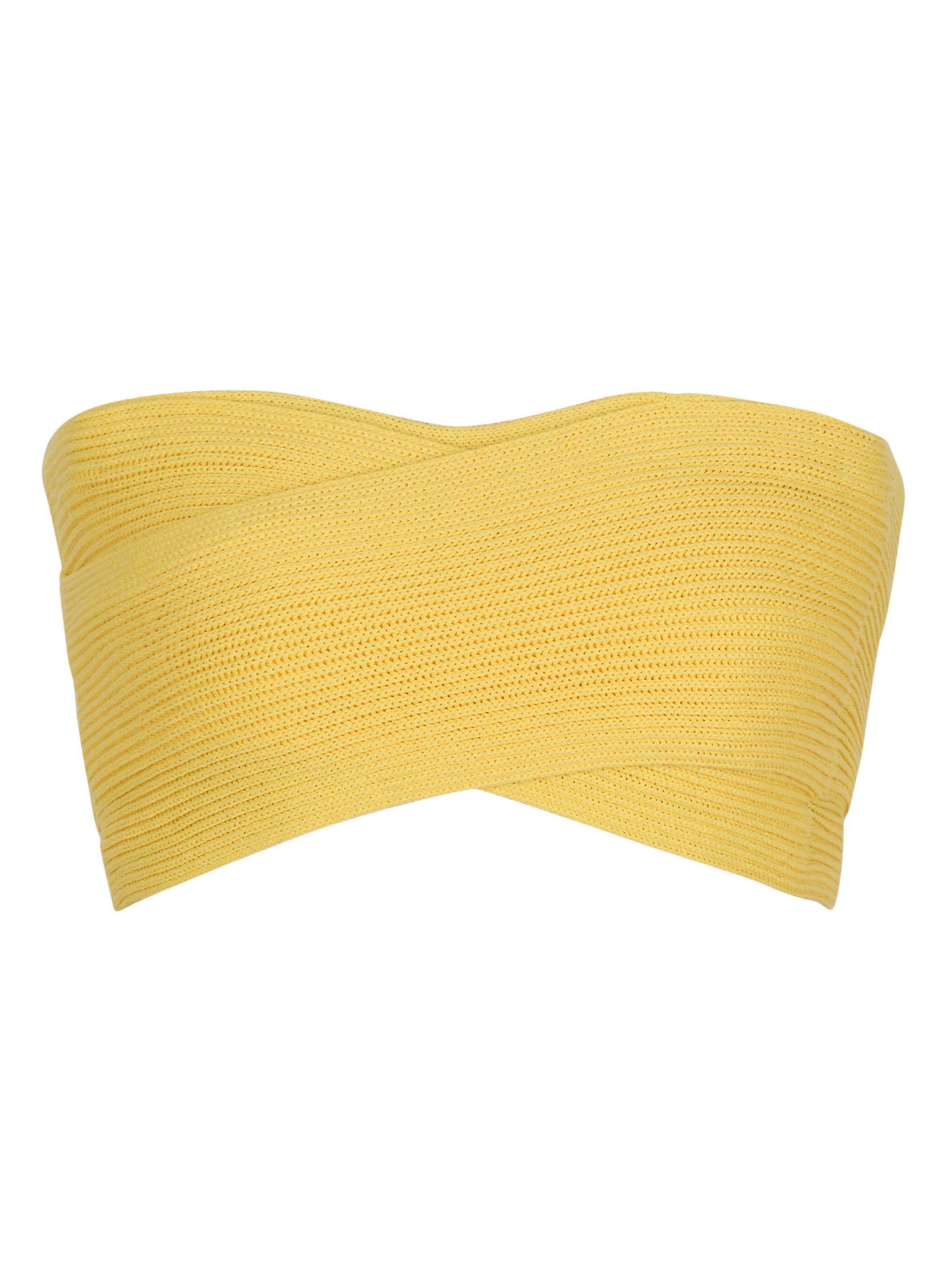 Brassière en maille tube BALMAIN Jaune