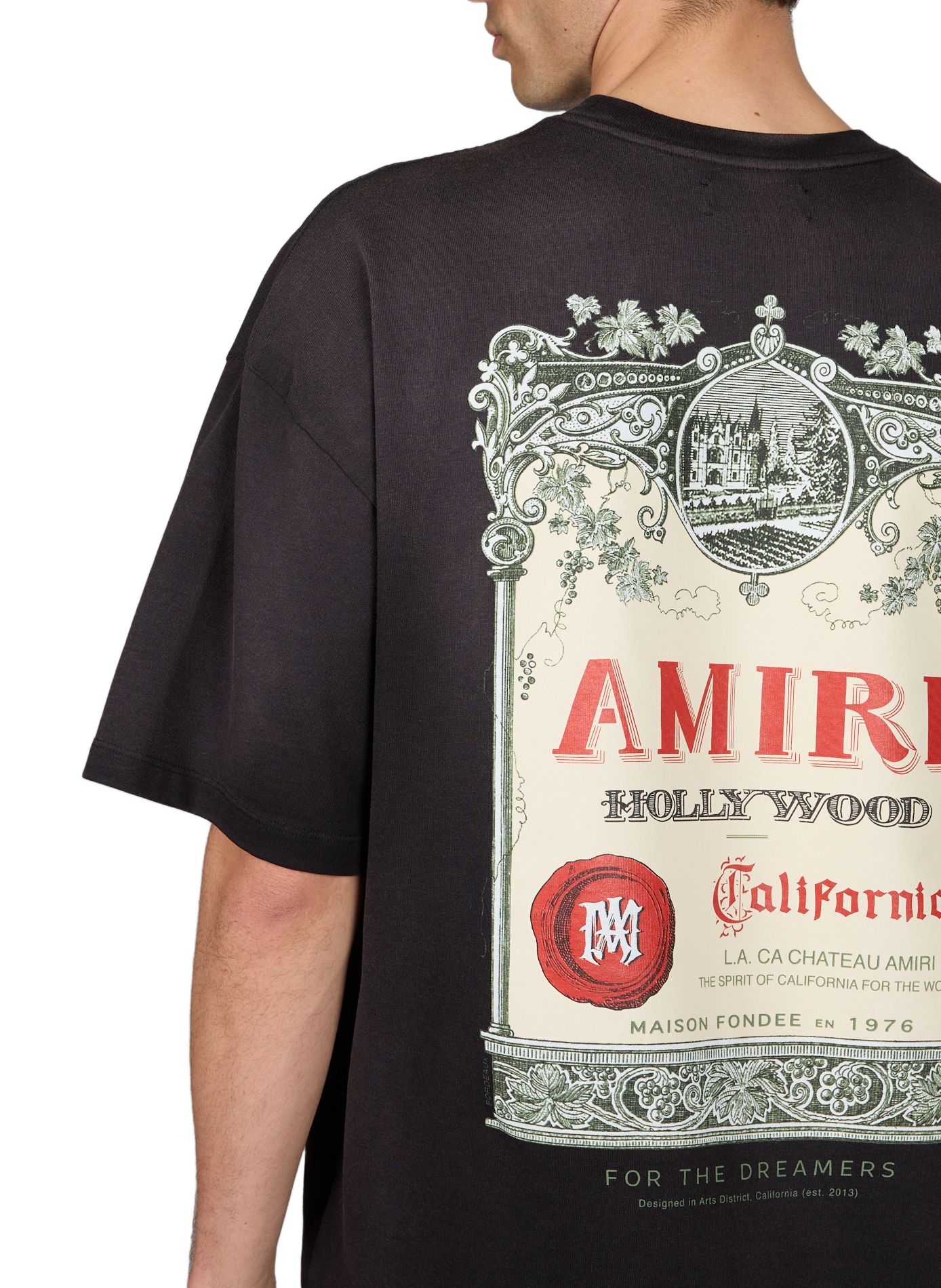 T-shirt imprimé en coton AMIRI Noir
