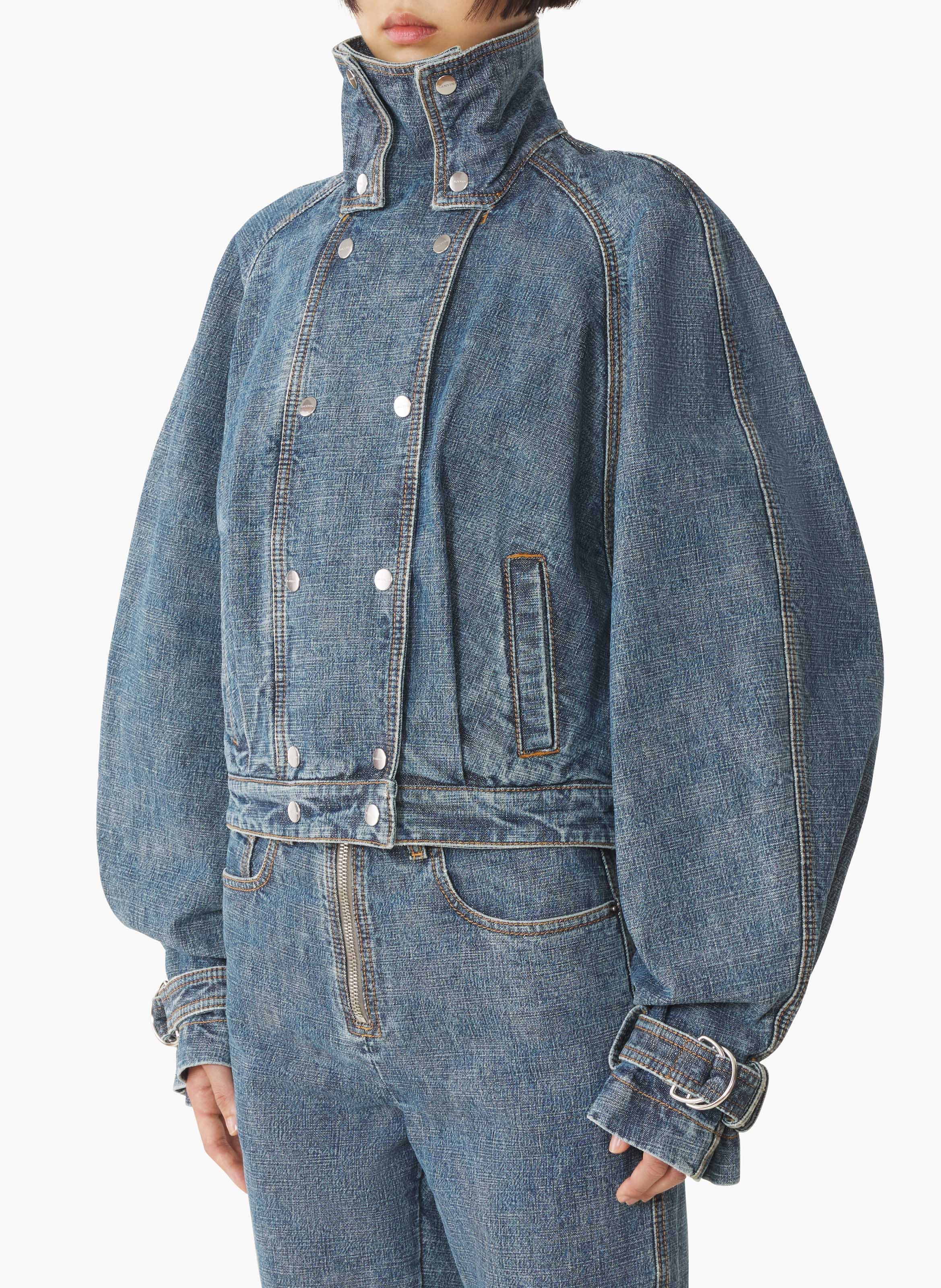 Blouson court en denim LANVIN Bleu