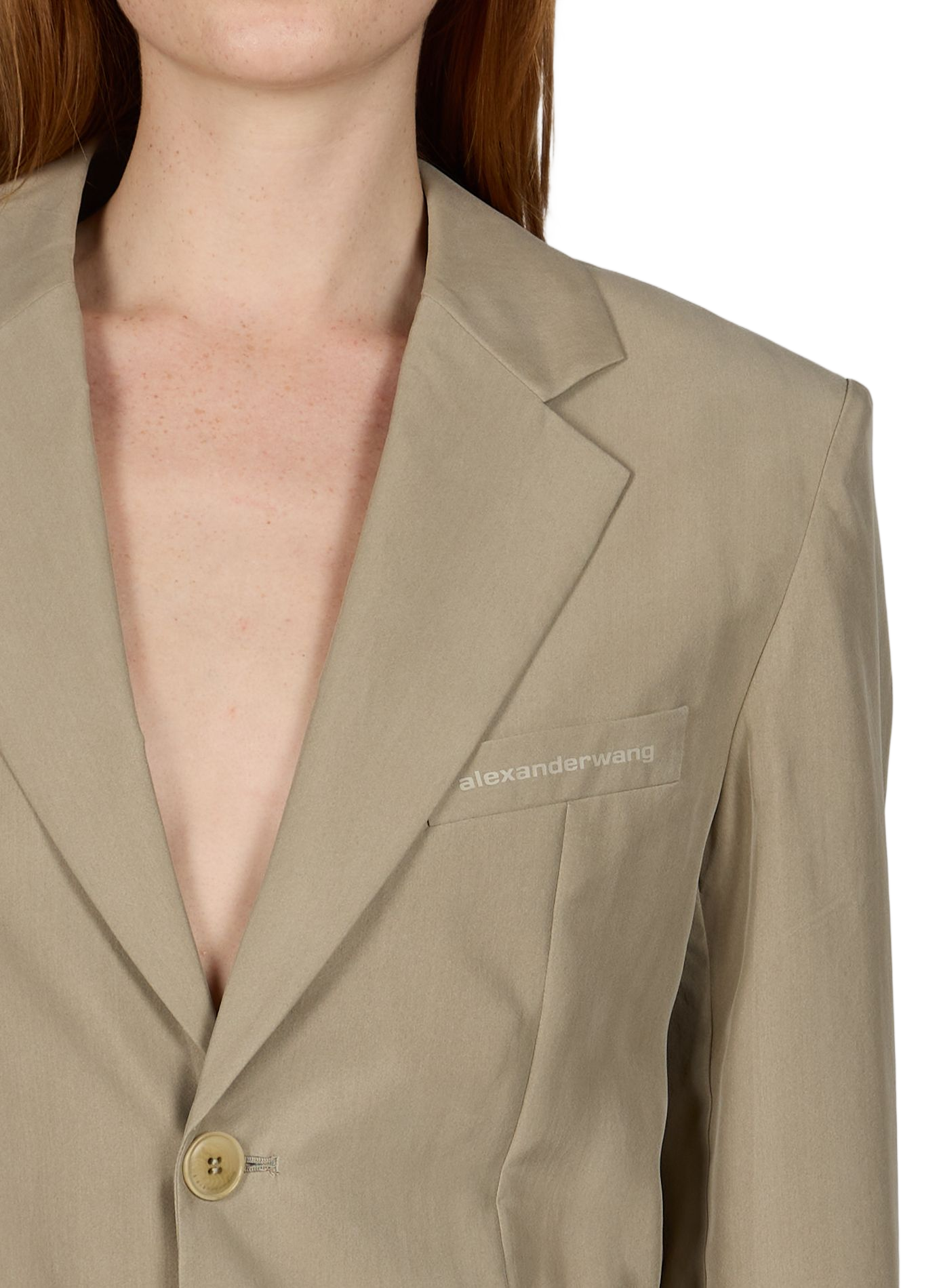 Blazer cintré léger en soie ALEXANDER WANG Blanc