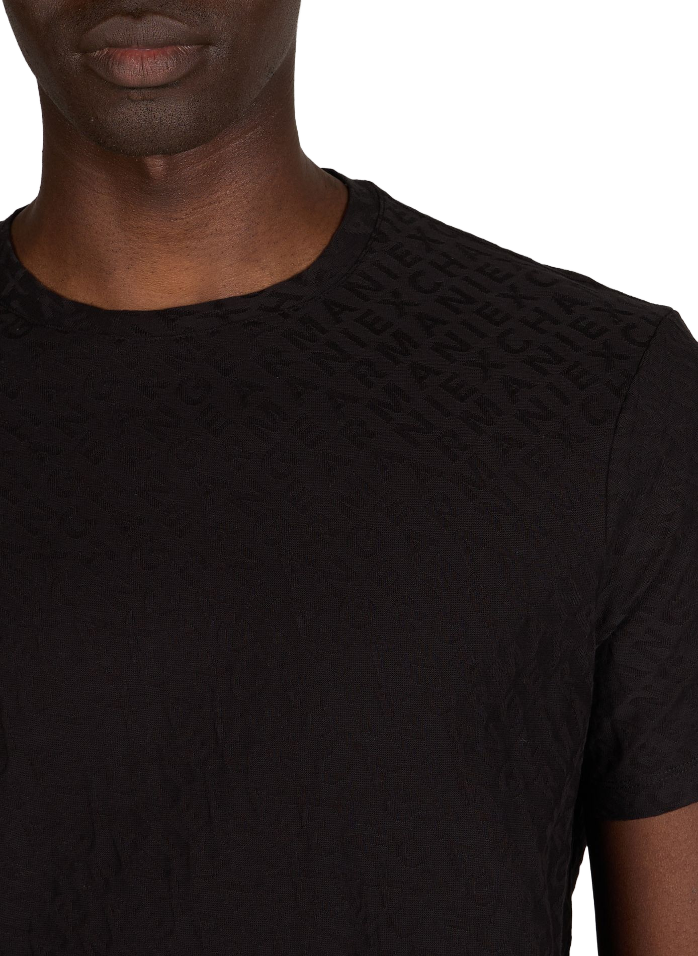 Round-neck cotton logo T-shirt ARMANI EXCHANGE Black