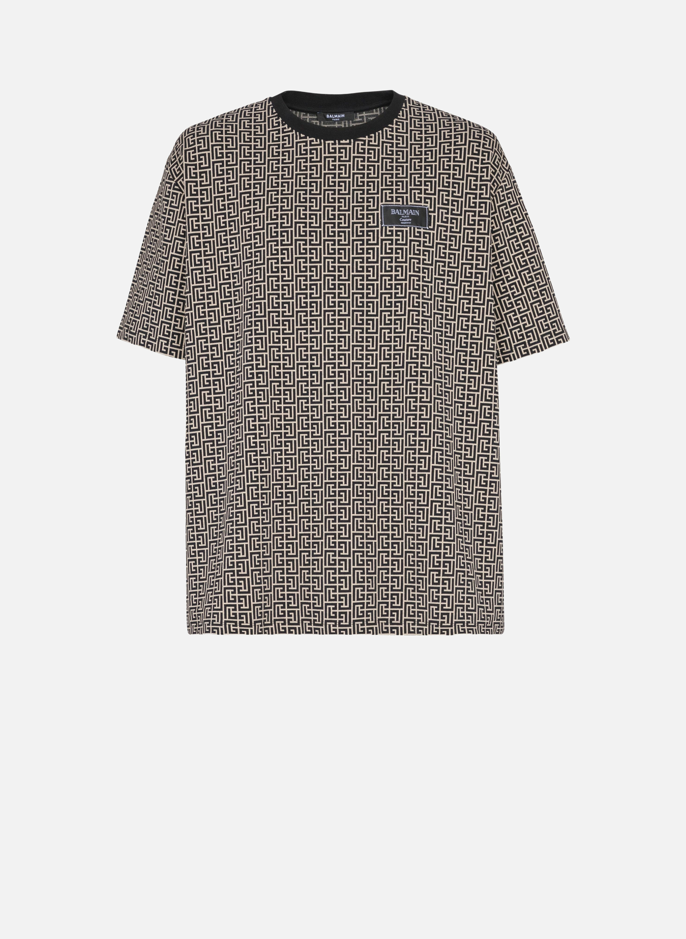 T-shirt en jacquard monogrammé BALMAIN Noir