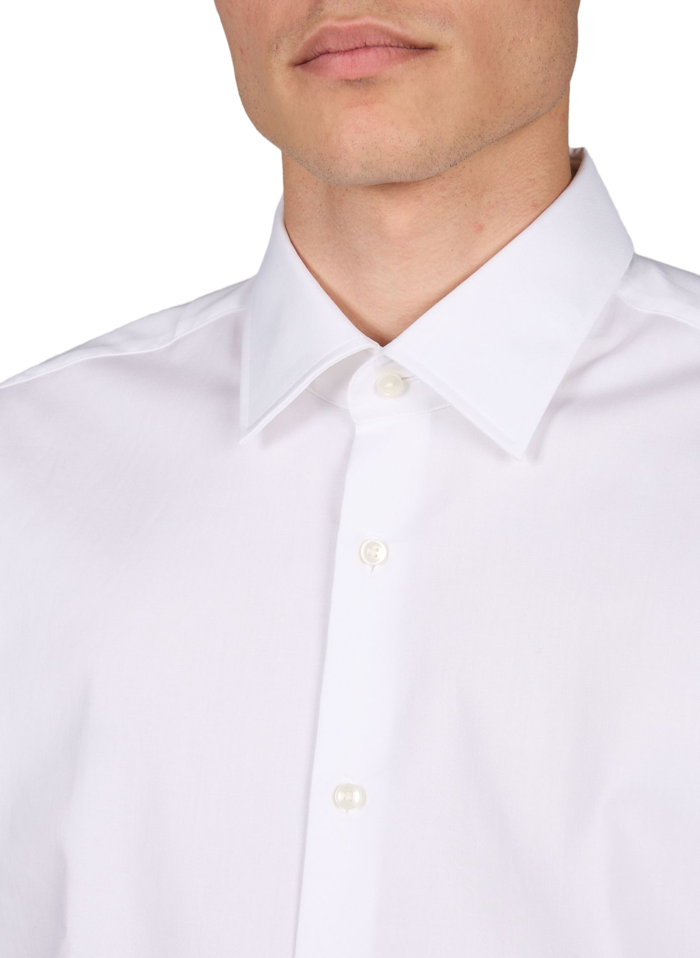 Solid mixed cotton Joe shirt BOSS White