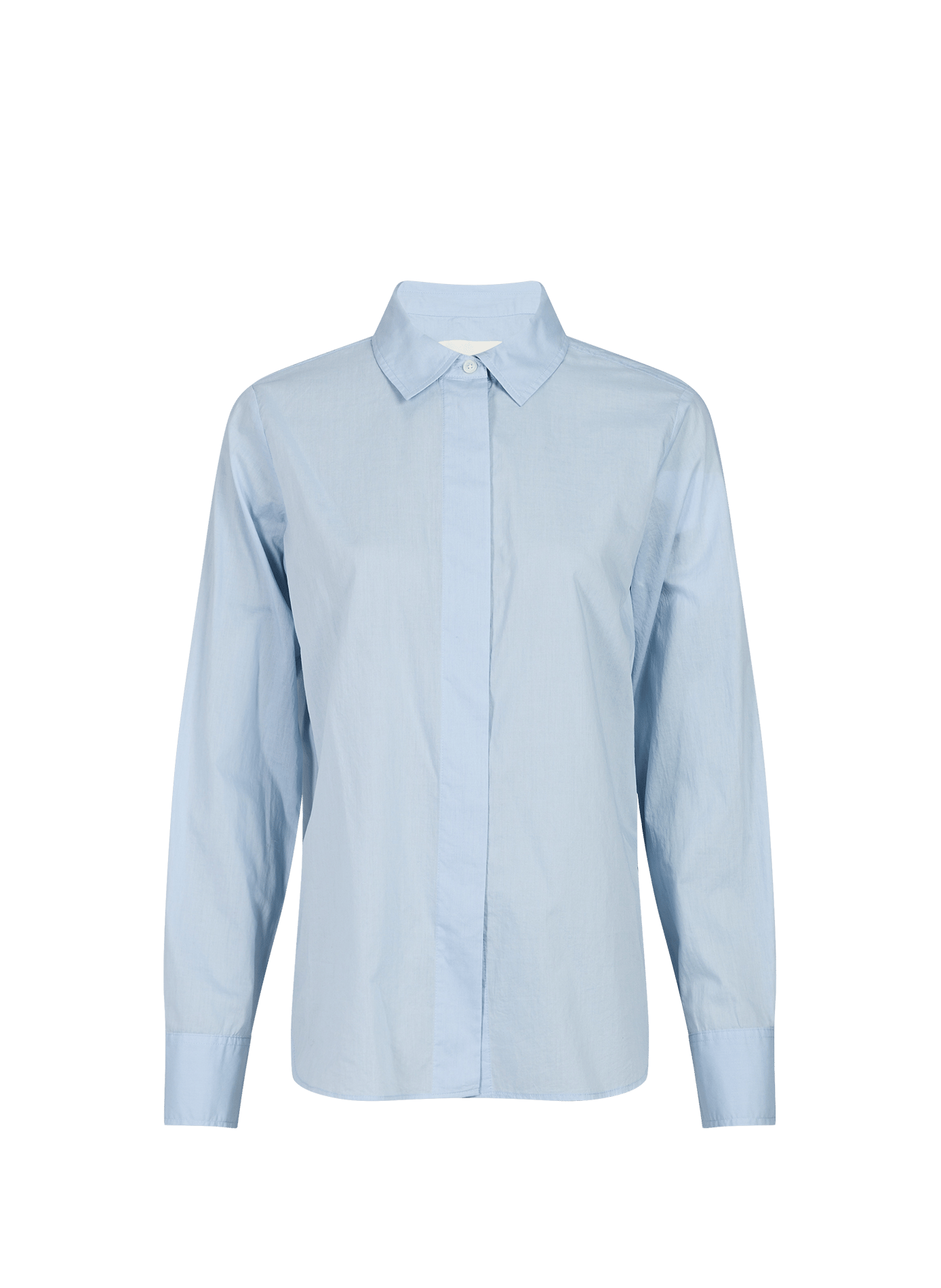 Solid straight-cut cotton shirt CLOSED Blue